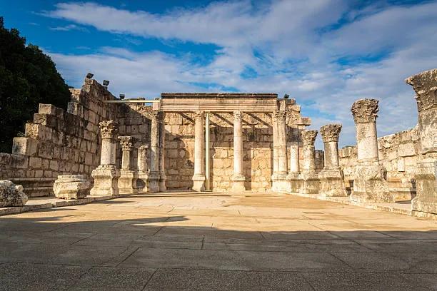 Ancient synagogue ruins at Capernaum
