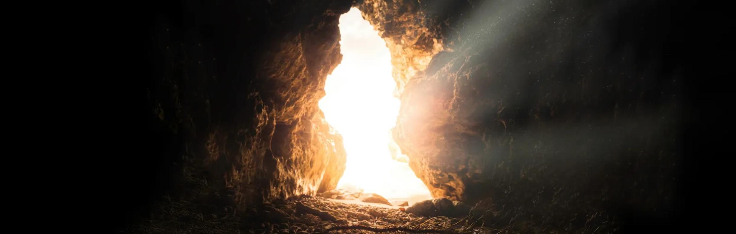 Light breaking into an empty tomb