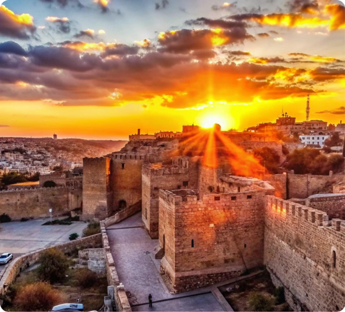 Jerusalem old city at sunset