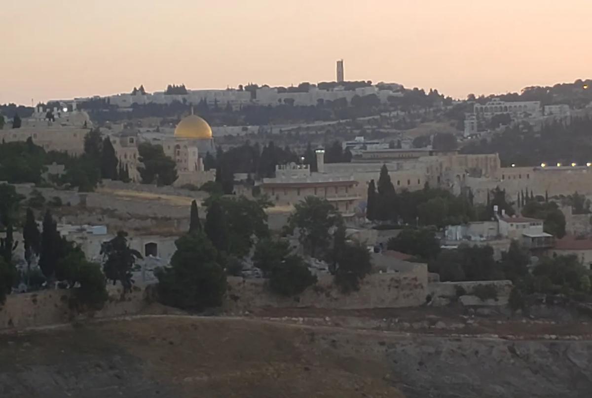 Jerusalem with the Dome of the Rock at sunset