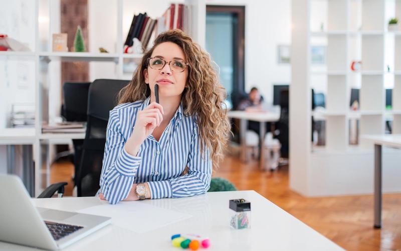 Business woman thinking