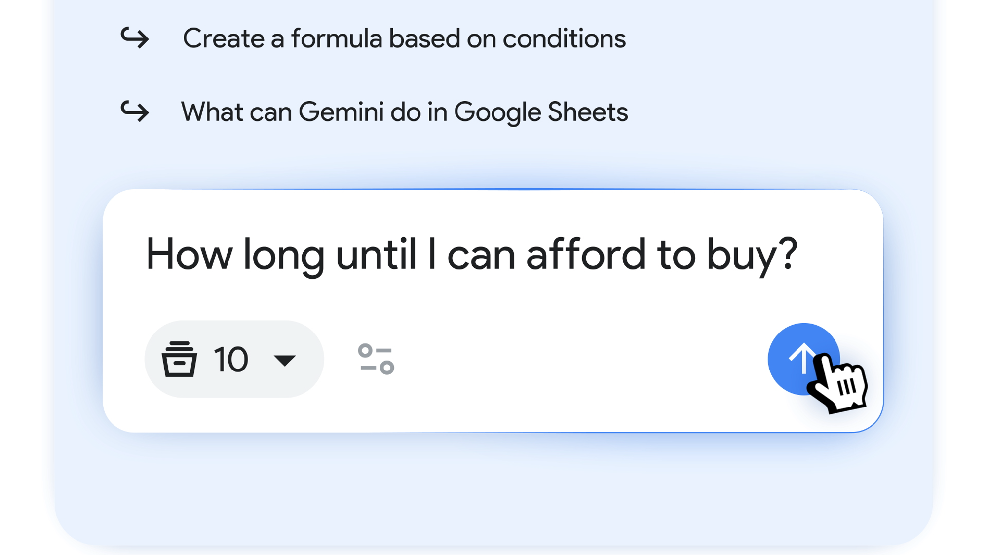 Asking Gemini a question regarding a financial spreadsheet.