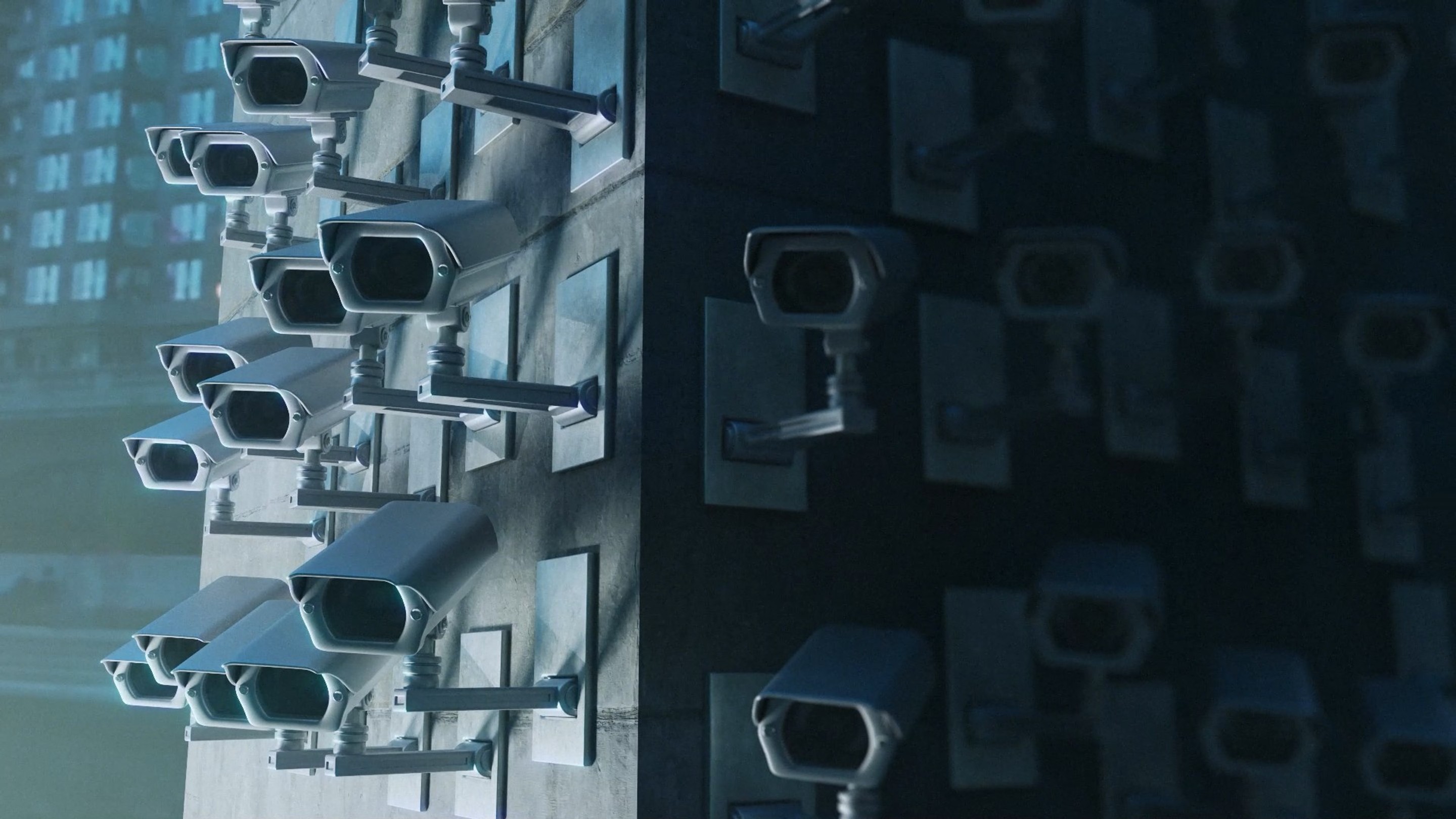 Security cameras on a building.