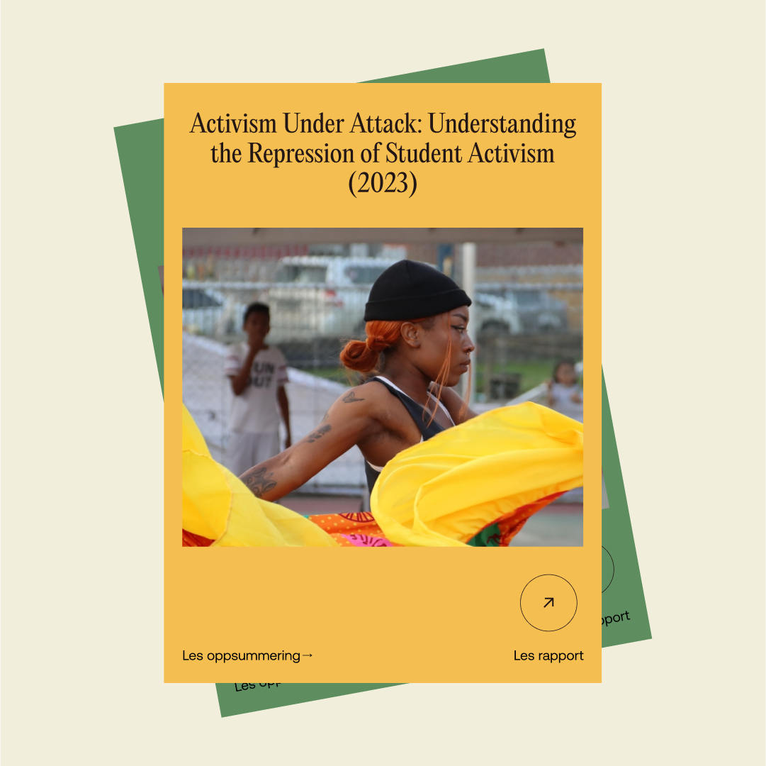 Grønn og gul plakat stablet over hverandre