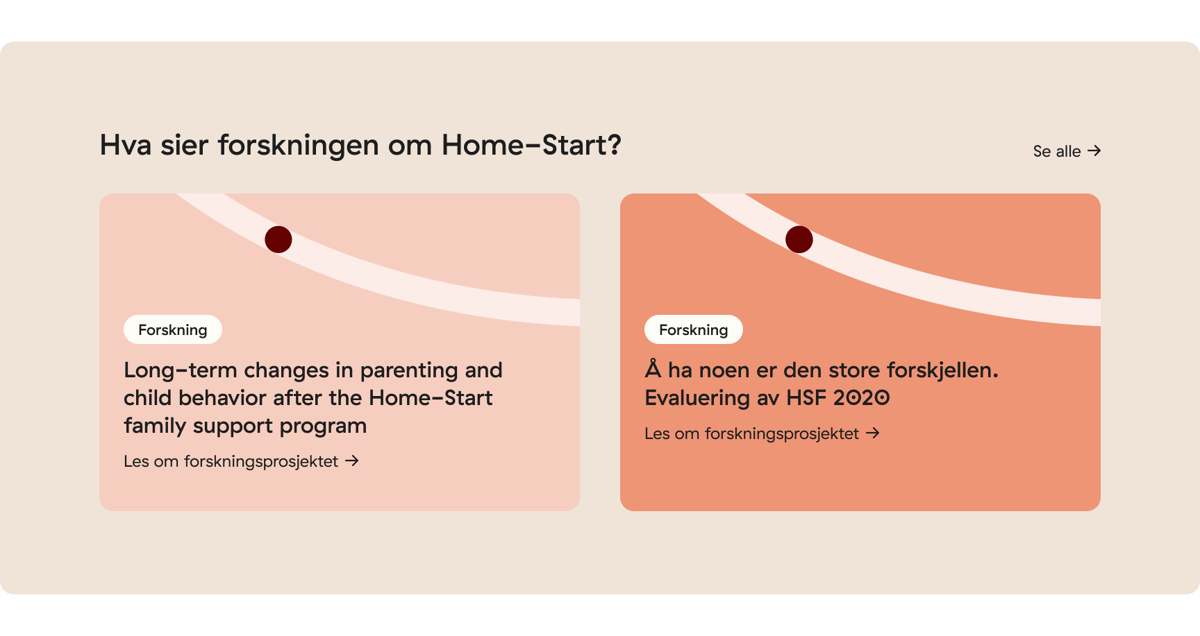 a page that says hva sier forskningen om home-start
