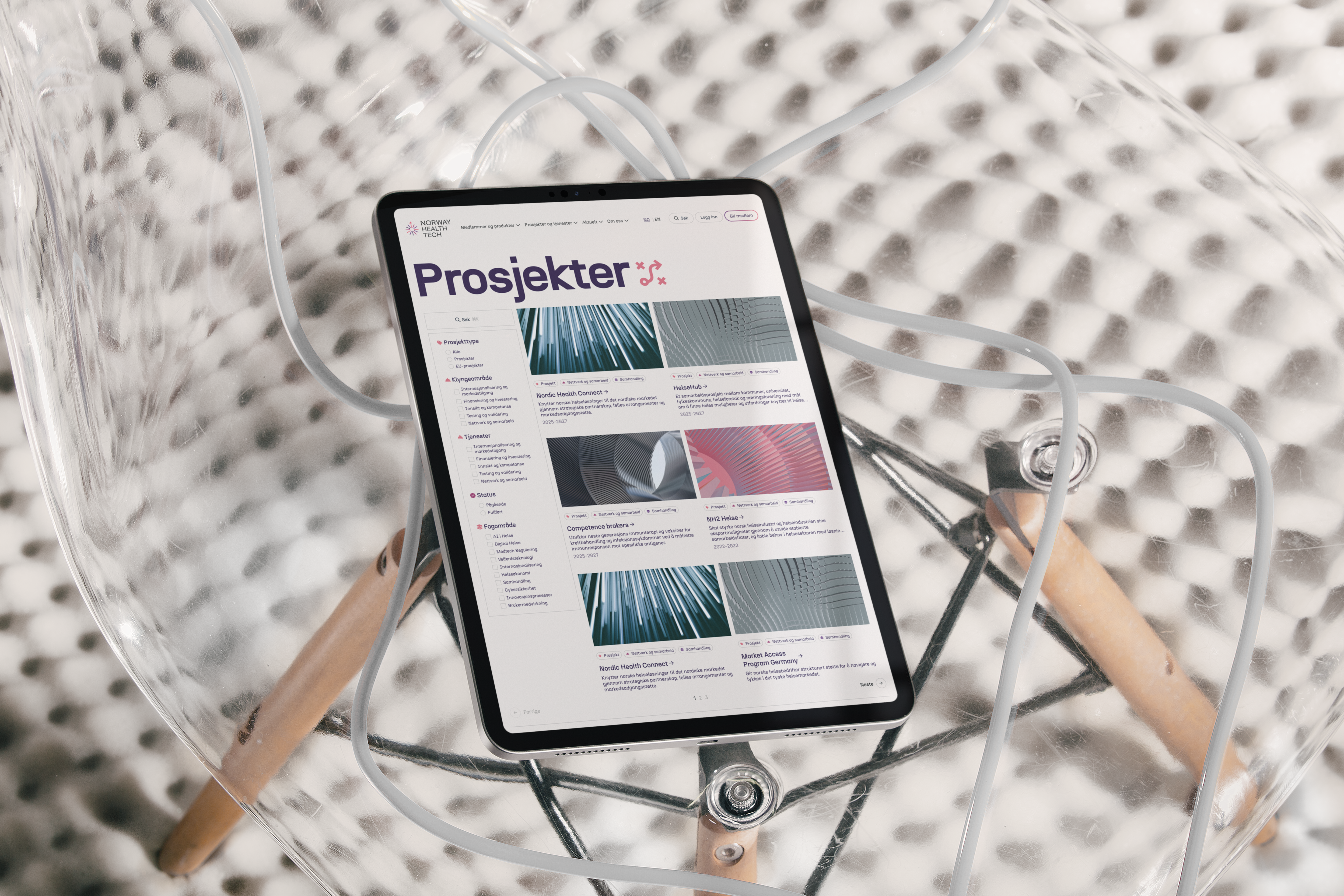 a tablet is open to a page that says ' prospekter ' on it