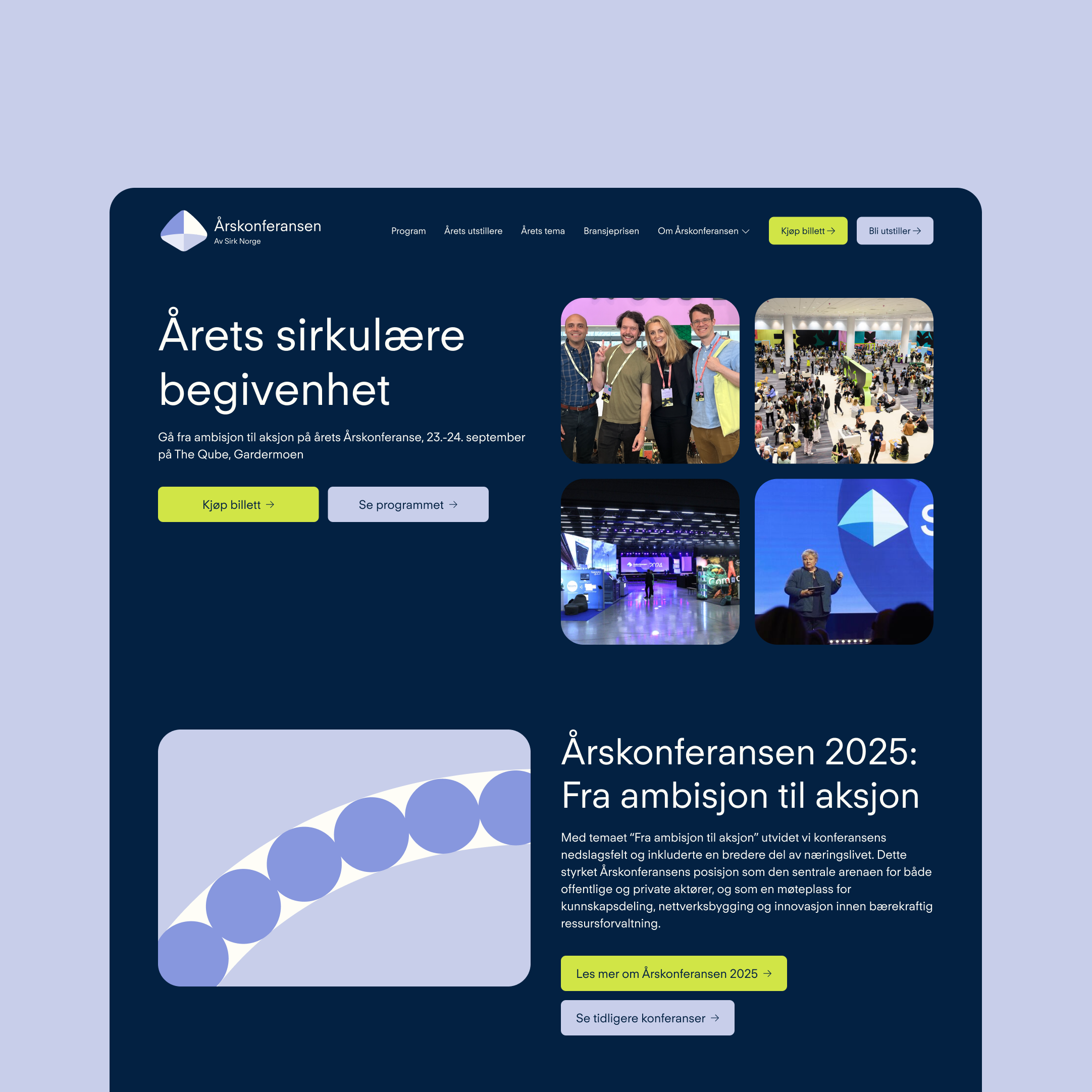 a screenshot of a website for arskonferencen 2025