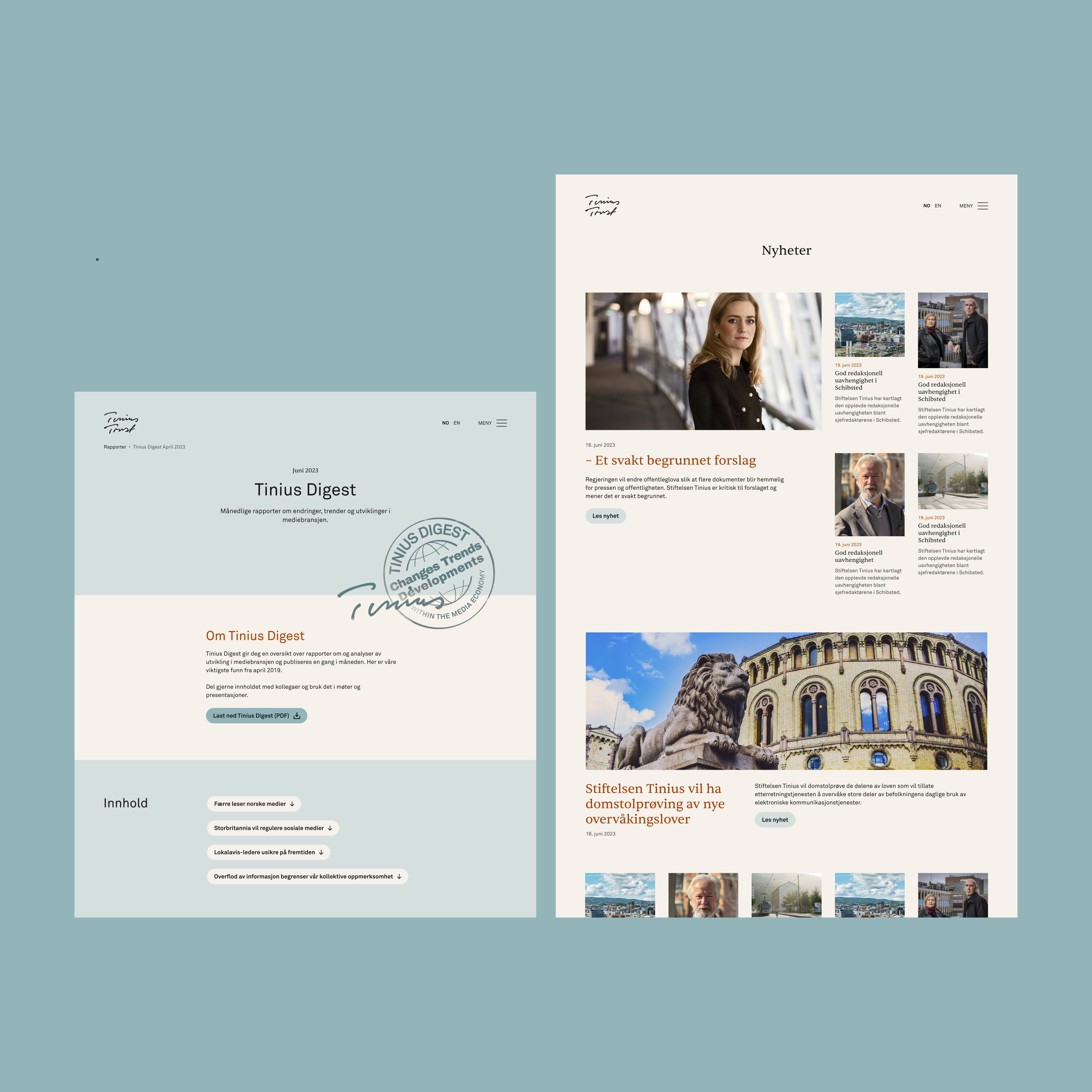 a screenshot of a website called tinus digest