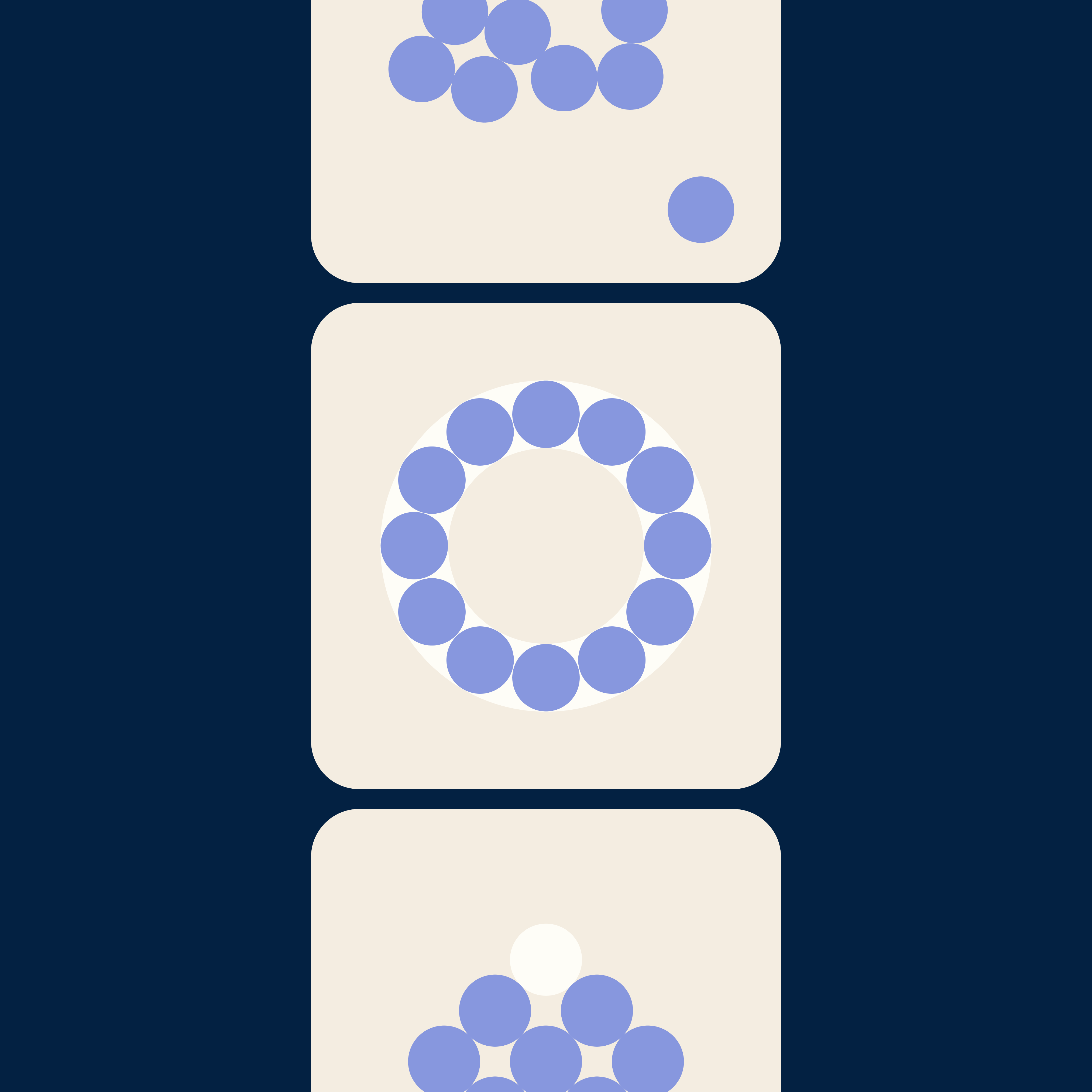 a circle of purple dots on a white background