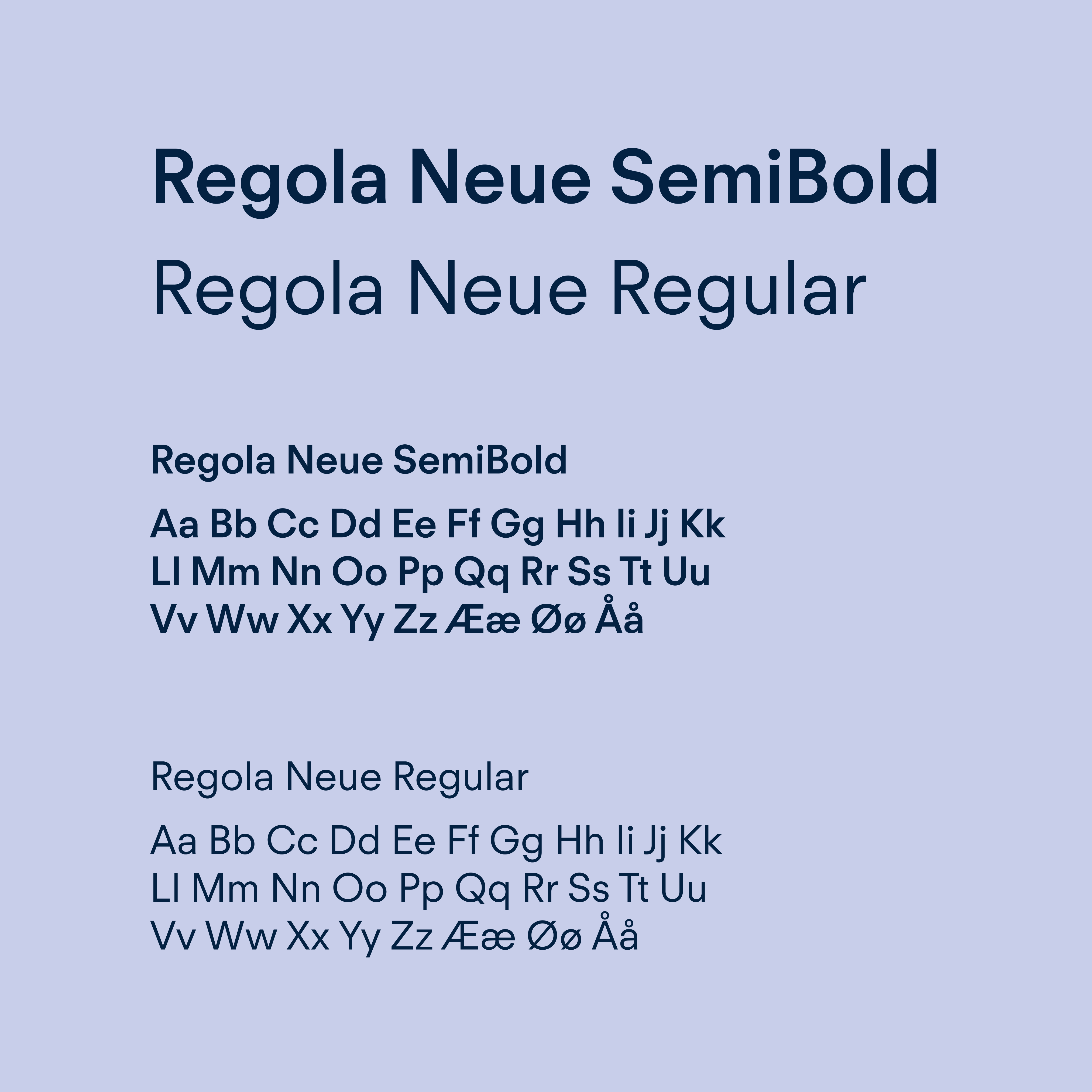 a blue background with regola neue semibold regola neue regular regola neue semibold regola neue regular regola neue regular