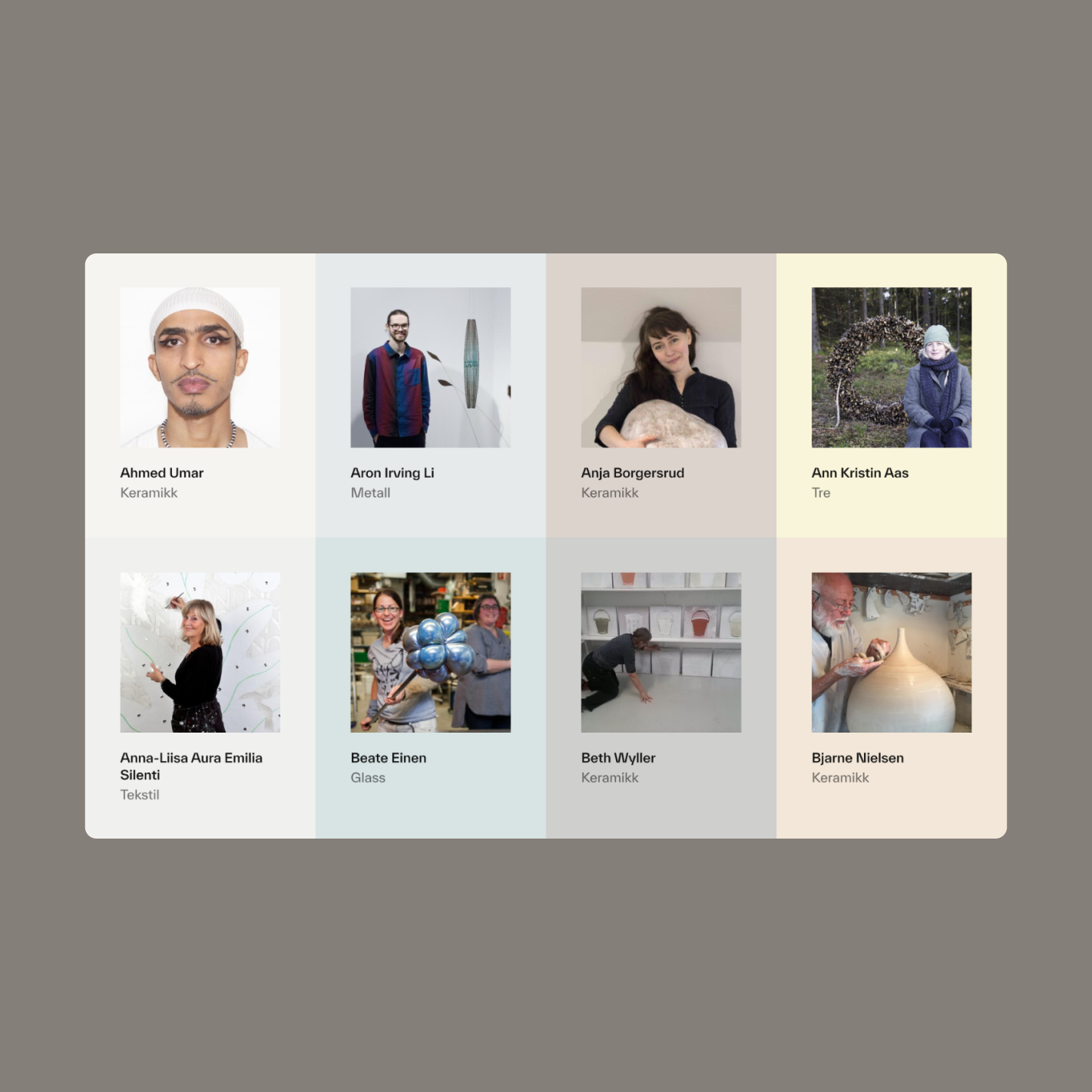 a display of people with their names on them including ahmed umar