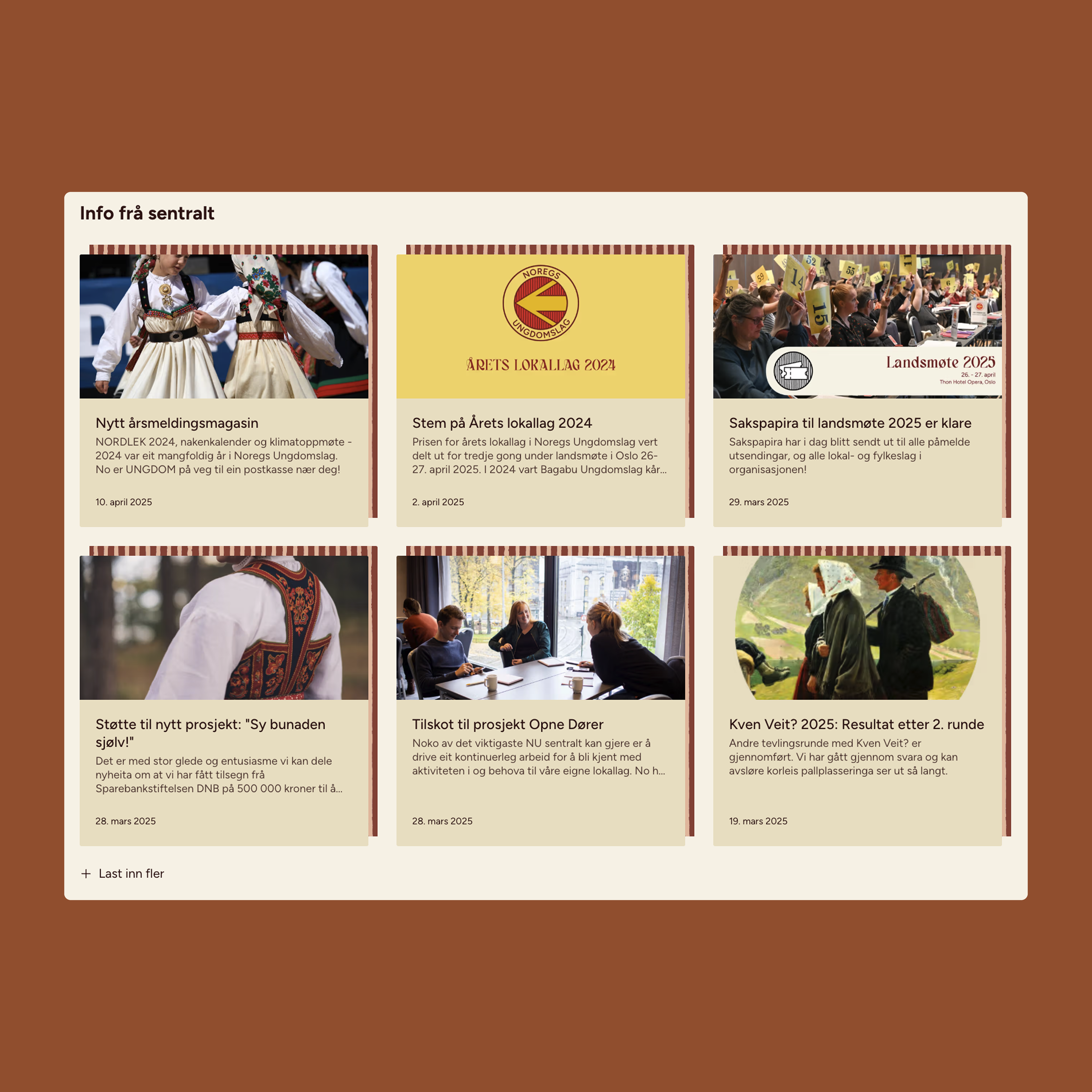 a screenshot of a website that says info fra sentrat