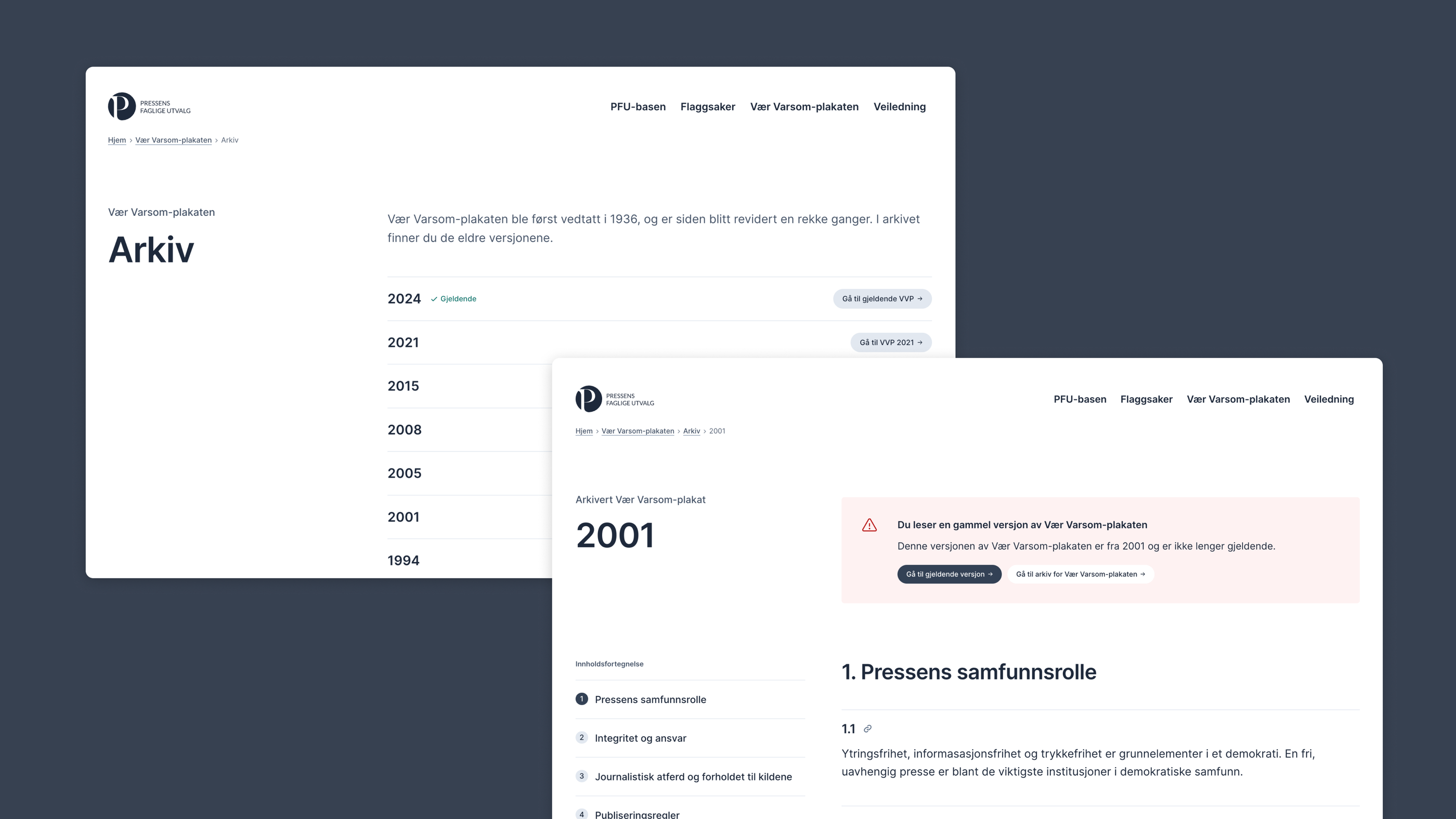 a screenshot of a website with the year 2001 on it