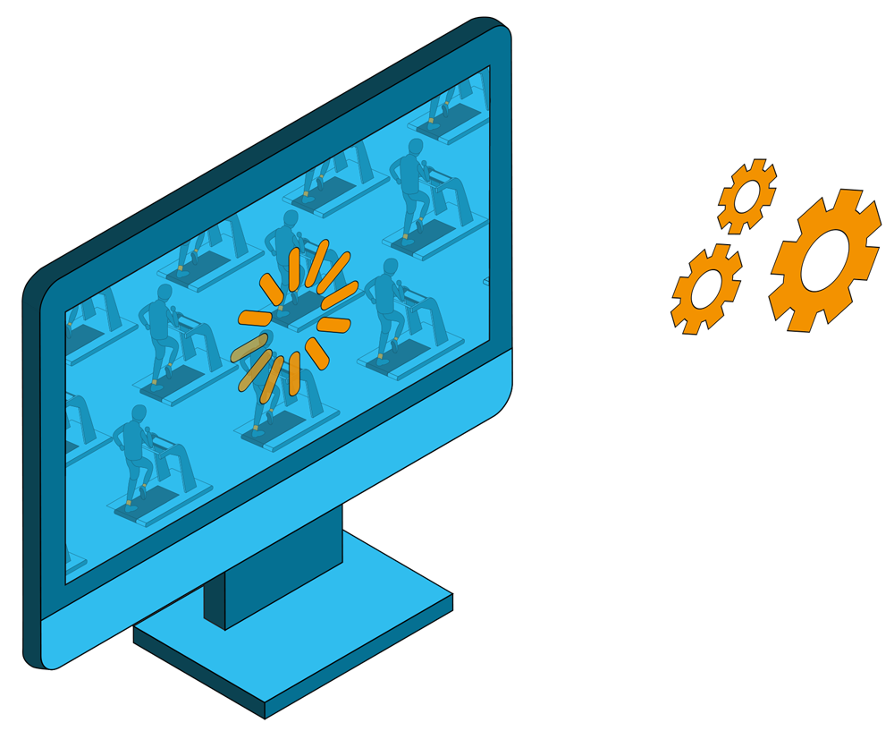 Personer løper på tredemølle