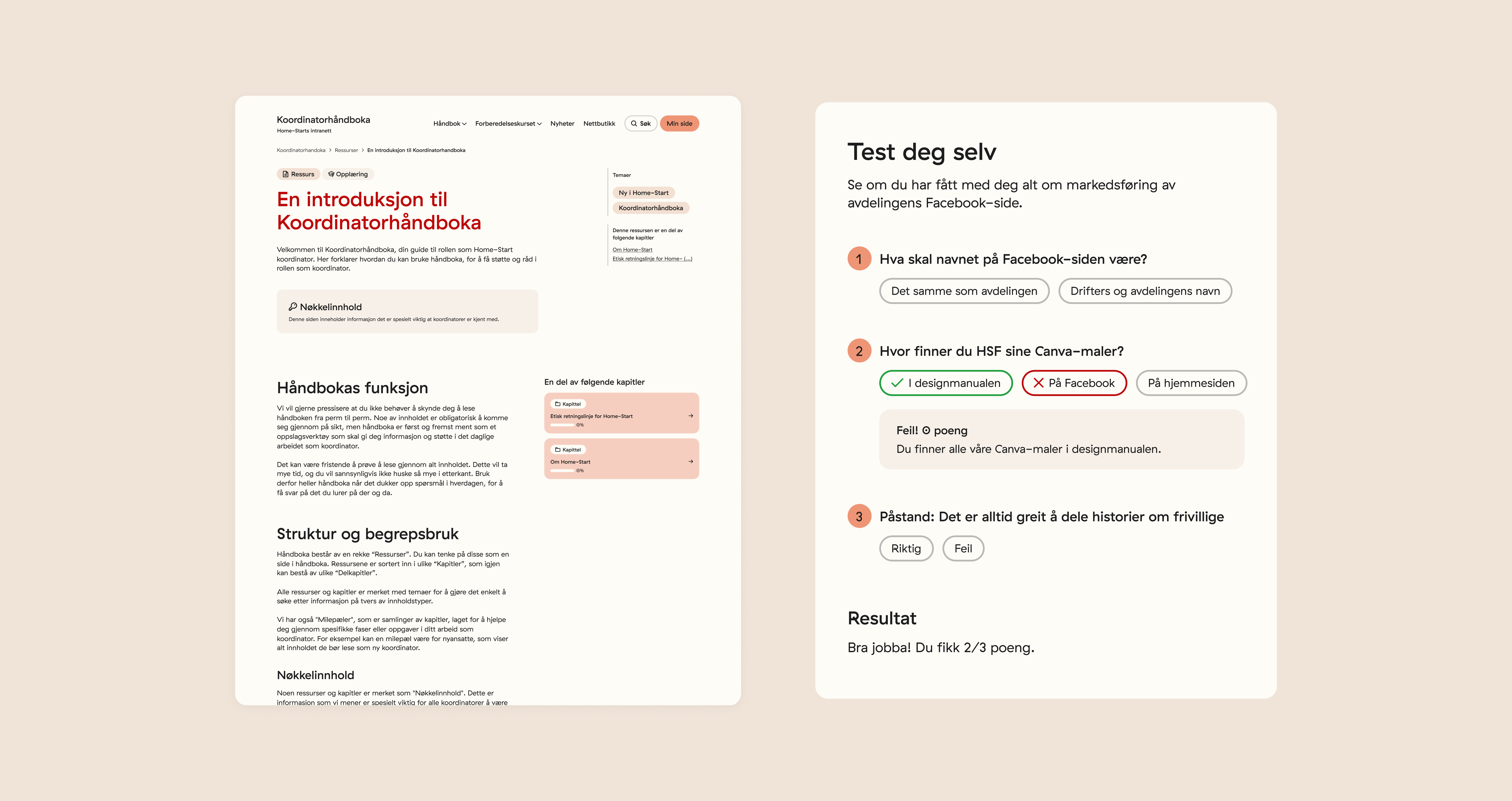 a page that says test deg selv on it