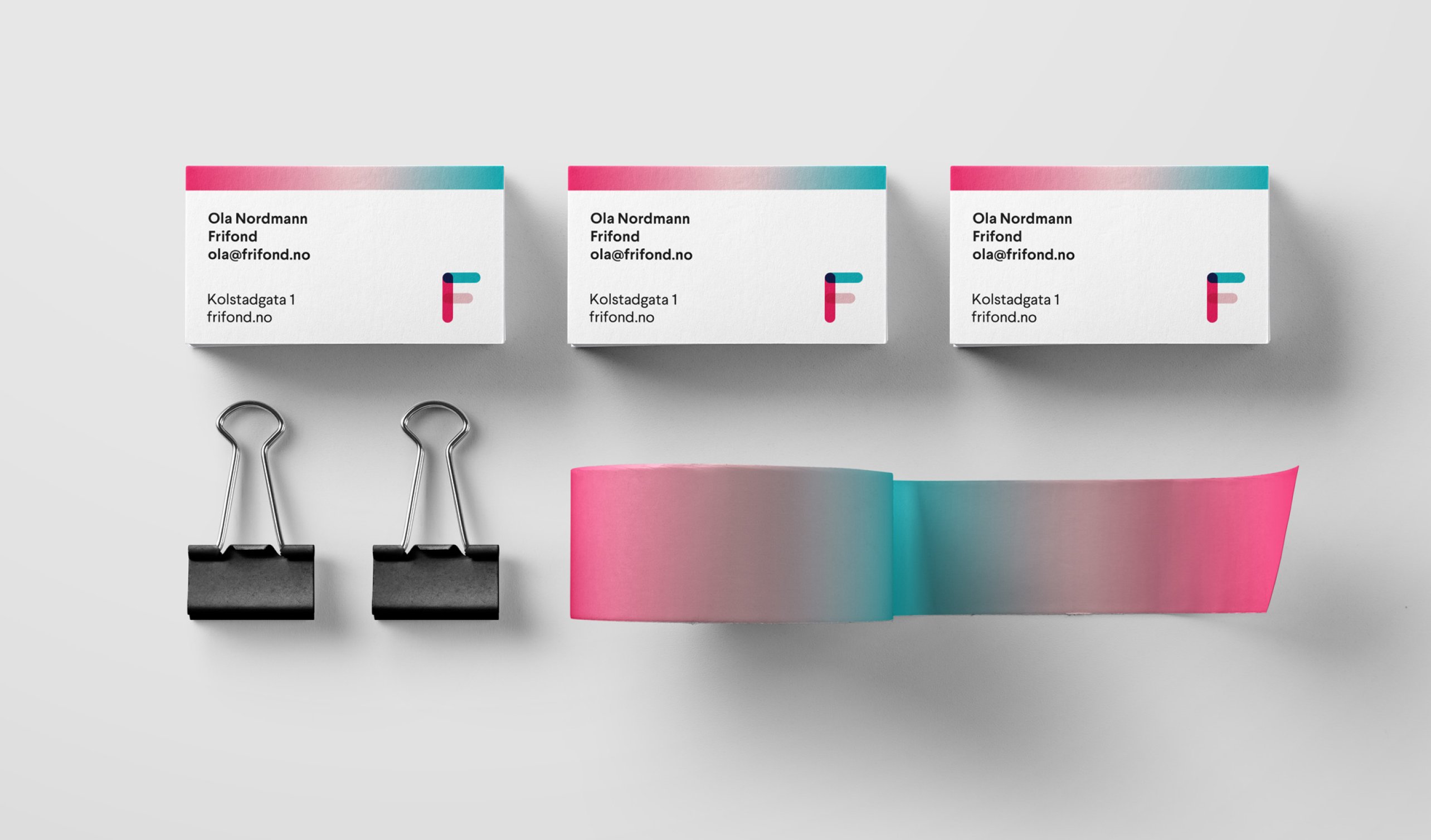 Eksempel på visittkort design for Frifond