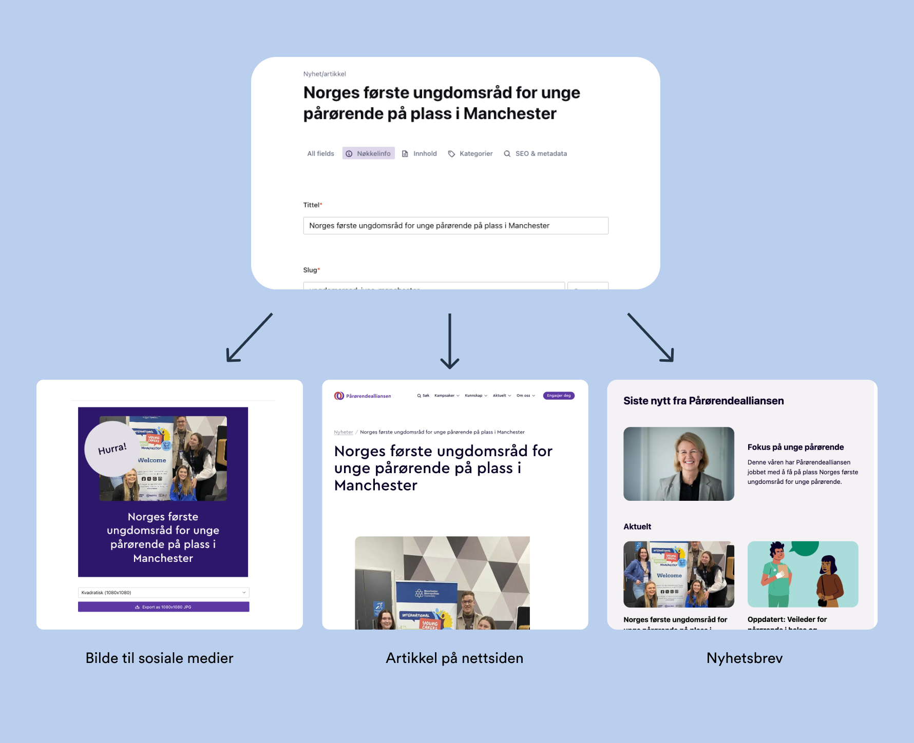a screenshot of a website that says norges første ungdomsråd for unge parerende på plass i manchester
