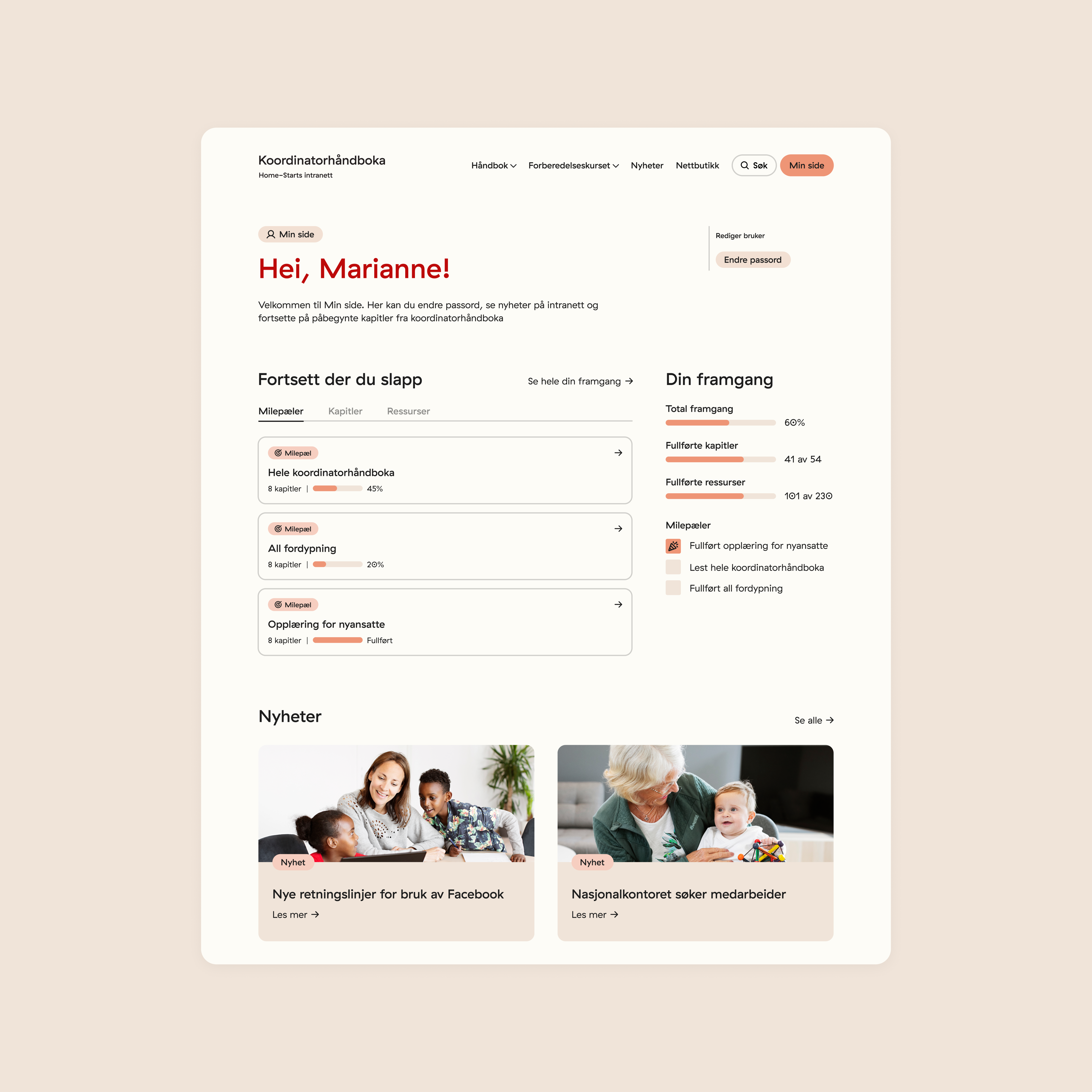 a screenshot of a website that says hei marianne