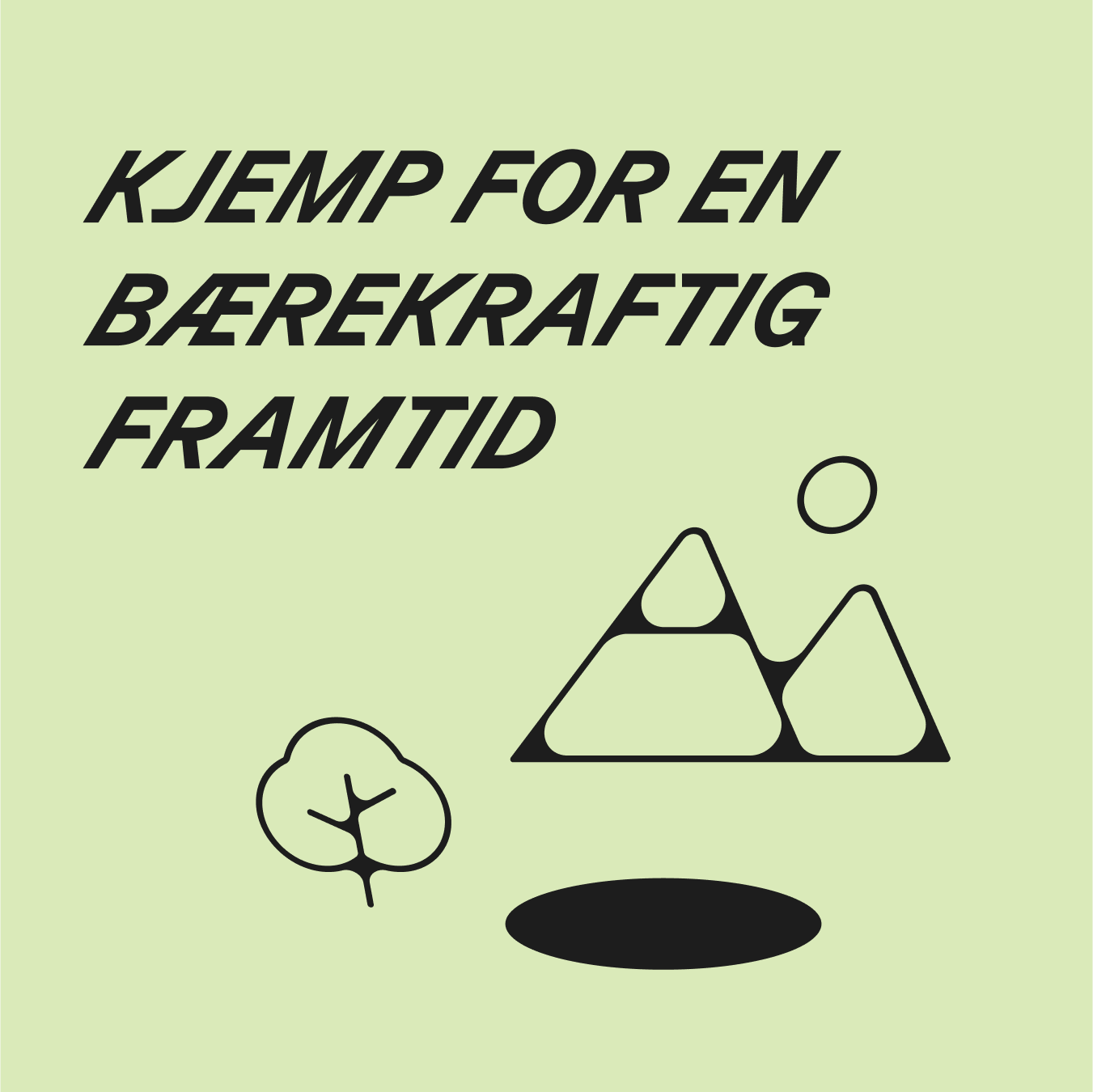 a poster that says " kjemp for en berekraftig framtid "