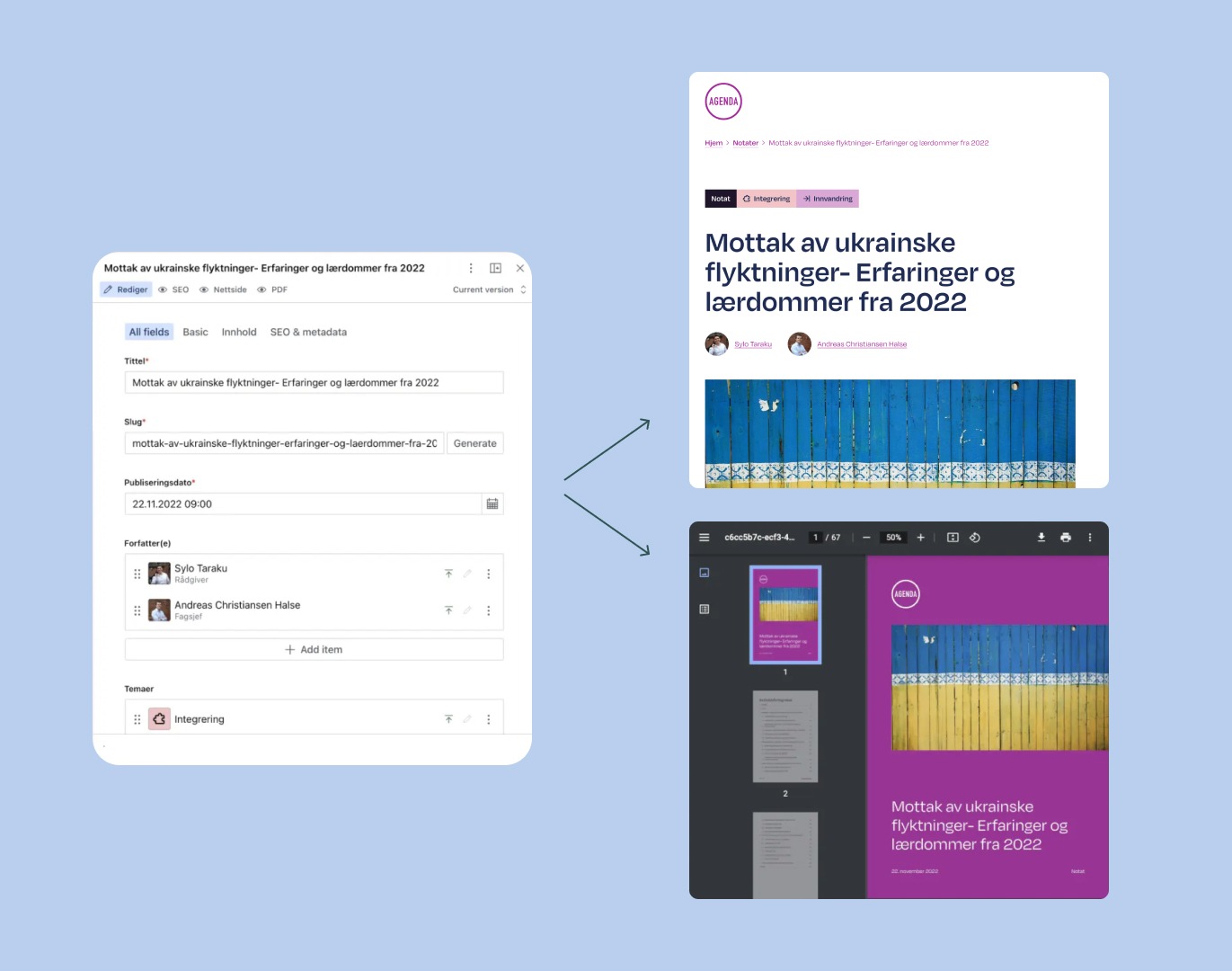 a screenshot of a website and a screenshot of a pdf .