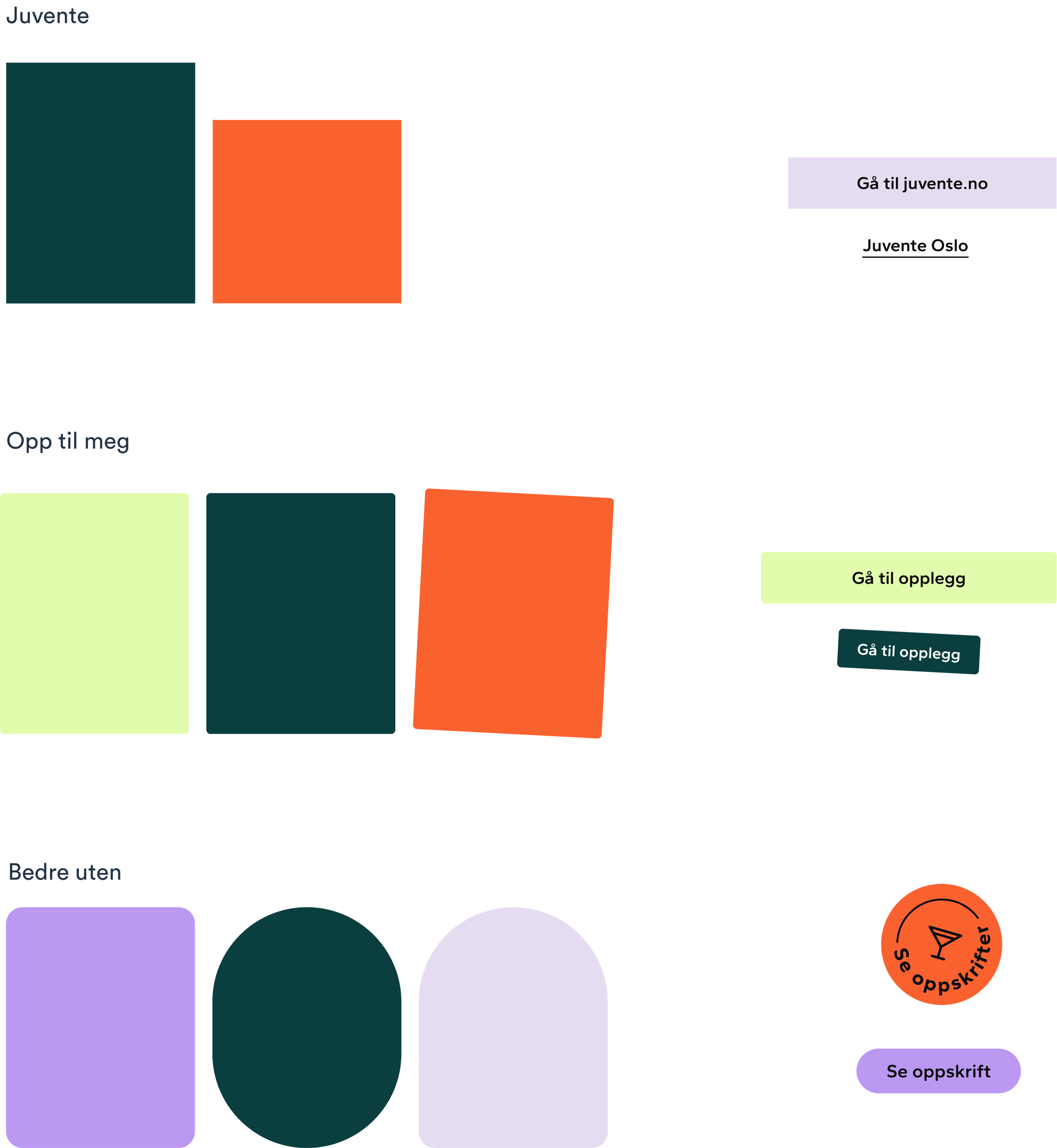 a black background with different colored squares and a button that says " ga til opplegg "