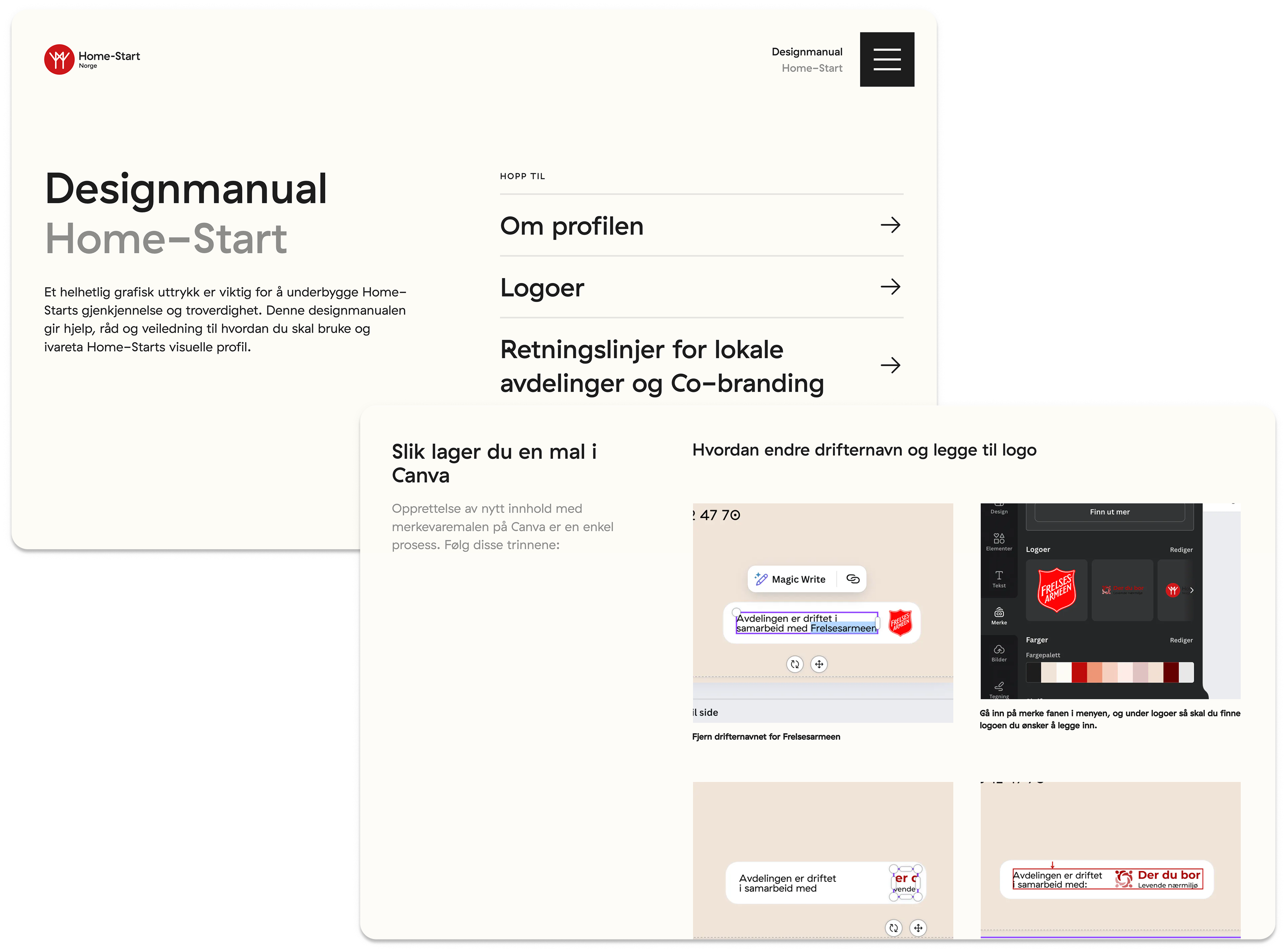 a screenshot of a design manual for home start