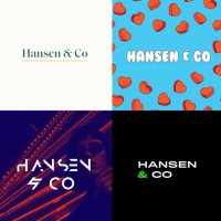 en kollasj av fire forskjellige logoer for hansen & co.