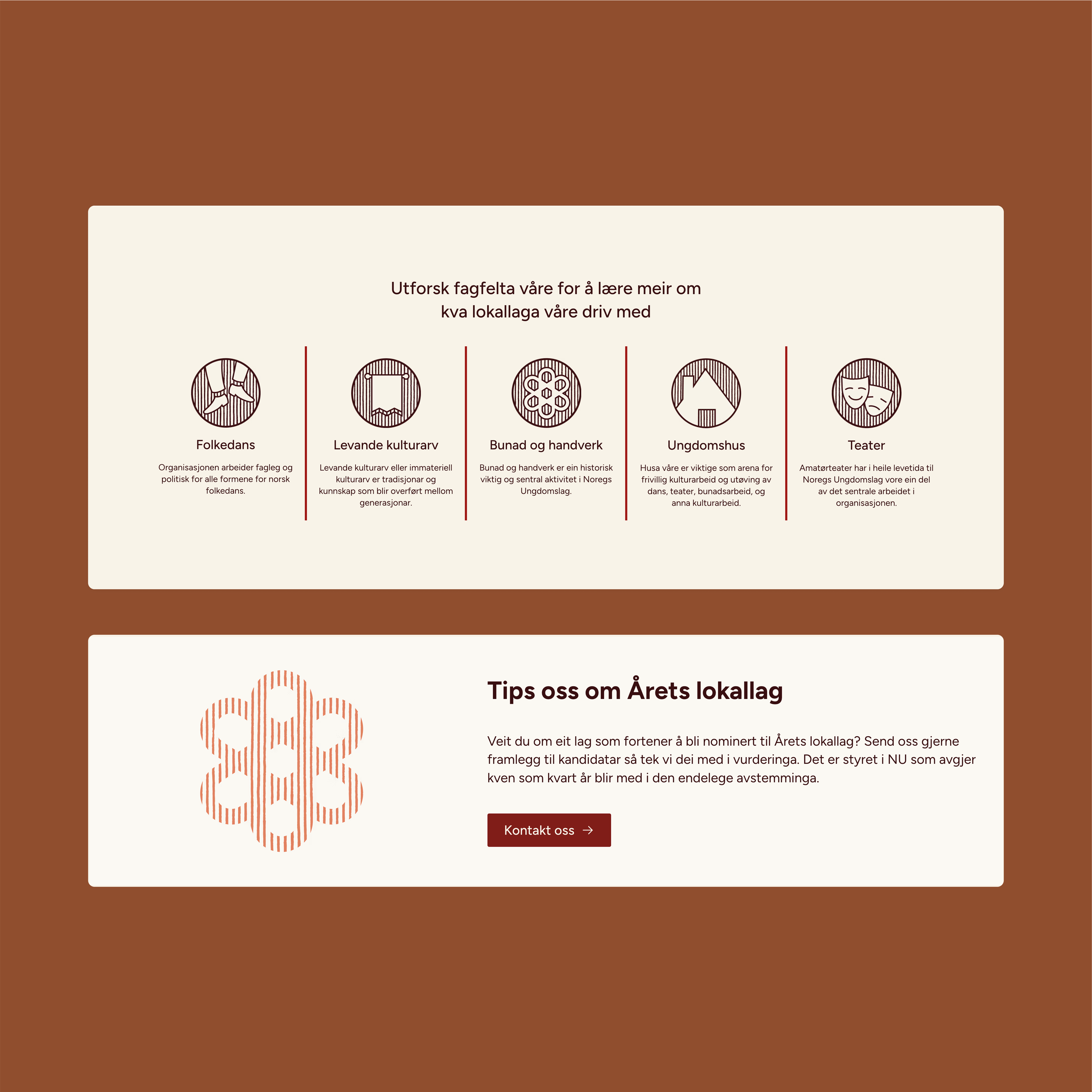 tips oss om årets lokallag is displayed on a website