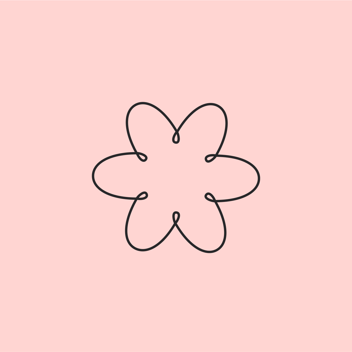 Strek på rosa bakgrunn. 