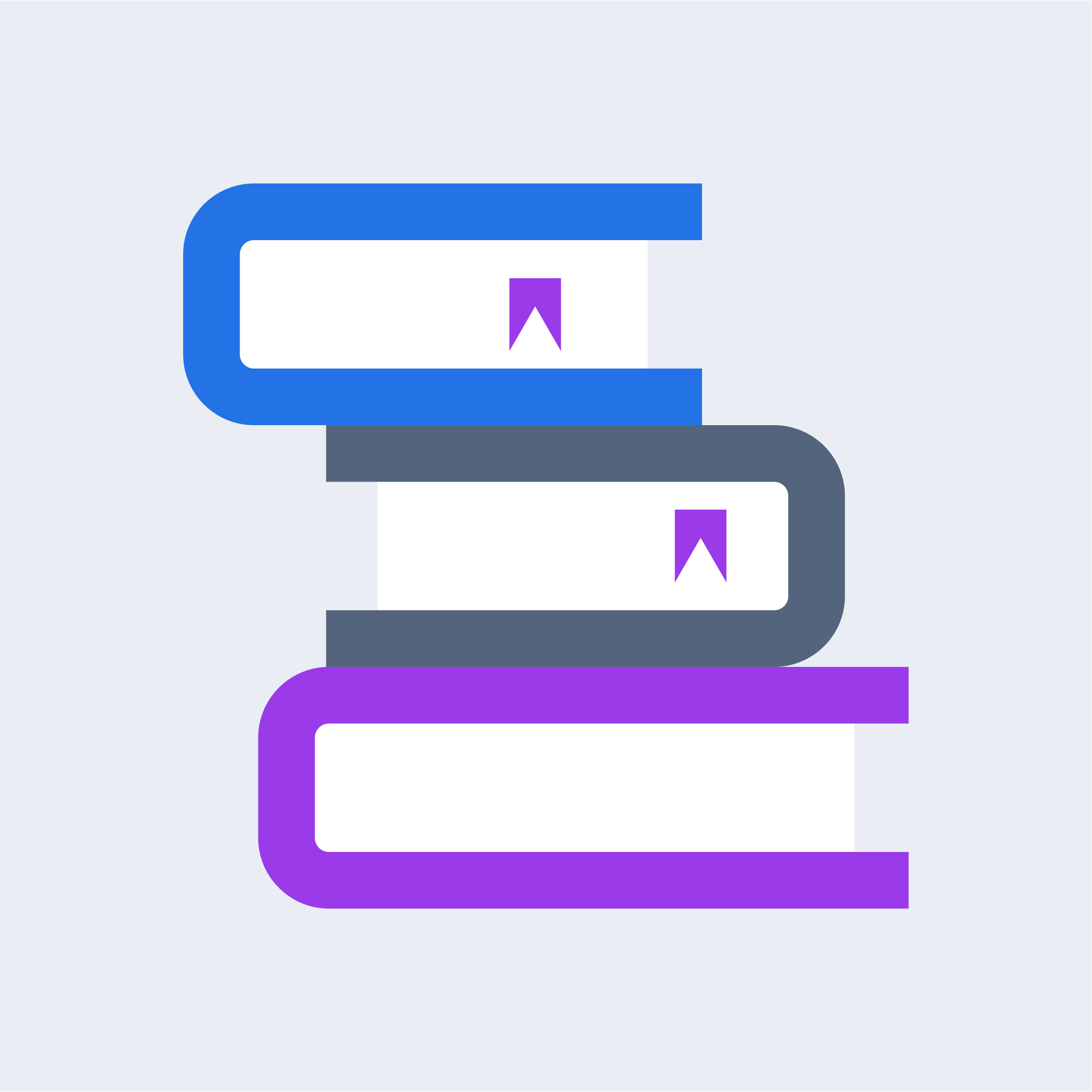 three books stacked on top of each other with bookmarks on them