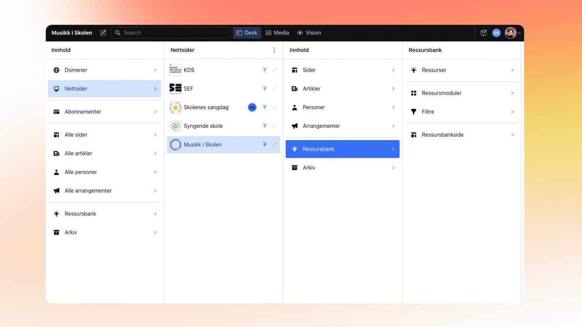 a screenshot of a web page that says musik i skolen
