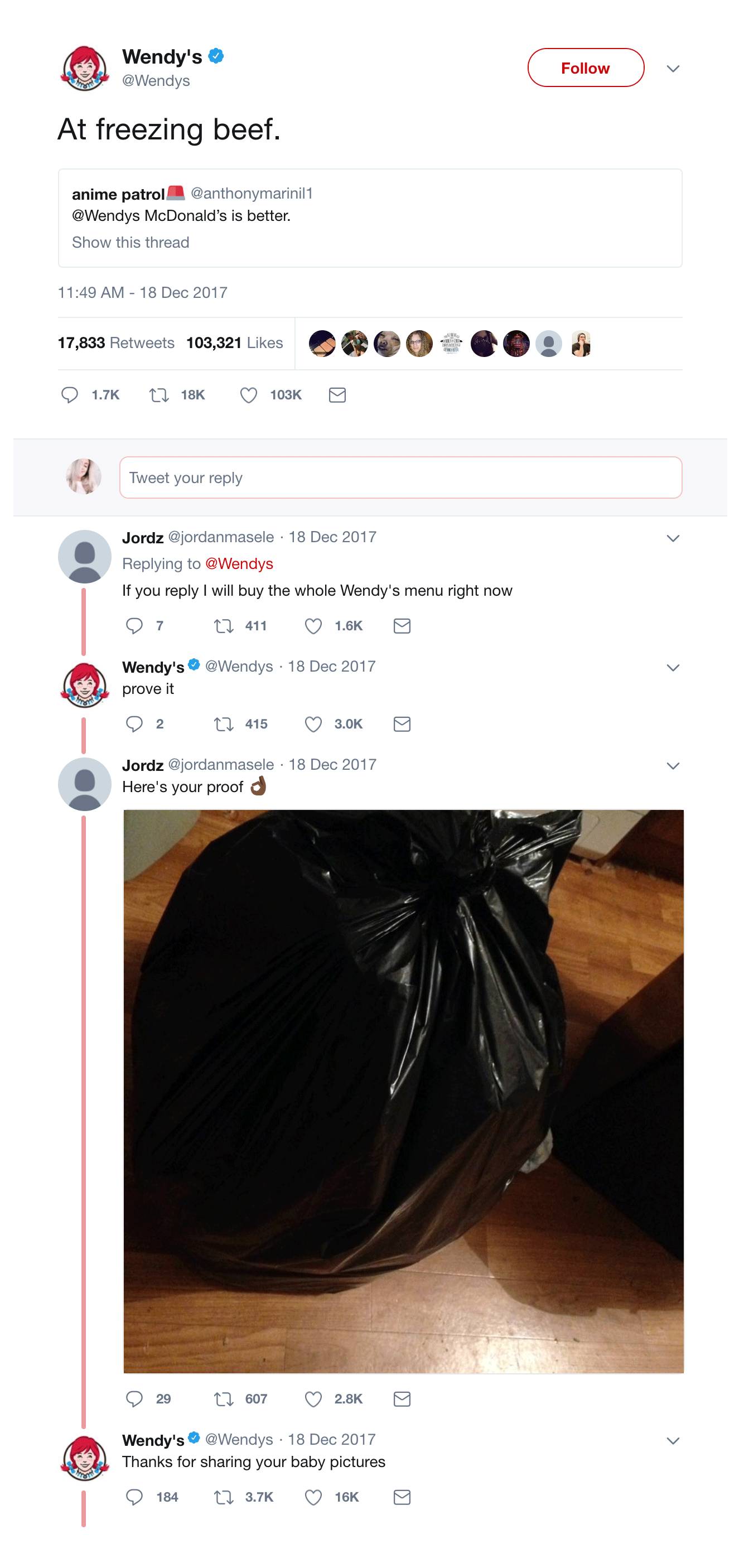 Eksempel på Wendy som vitser på twitter