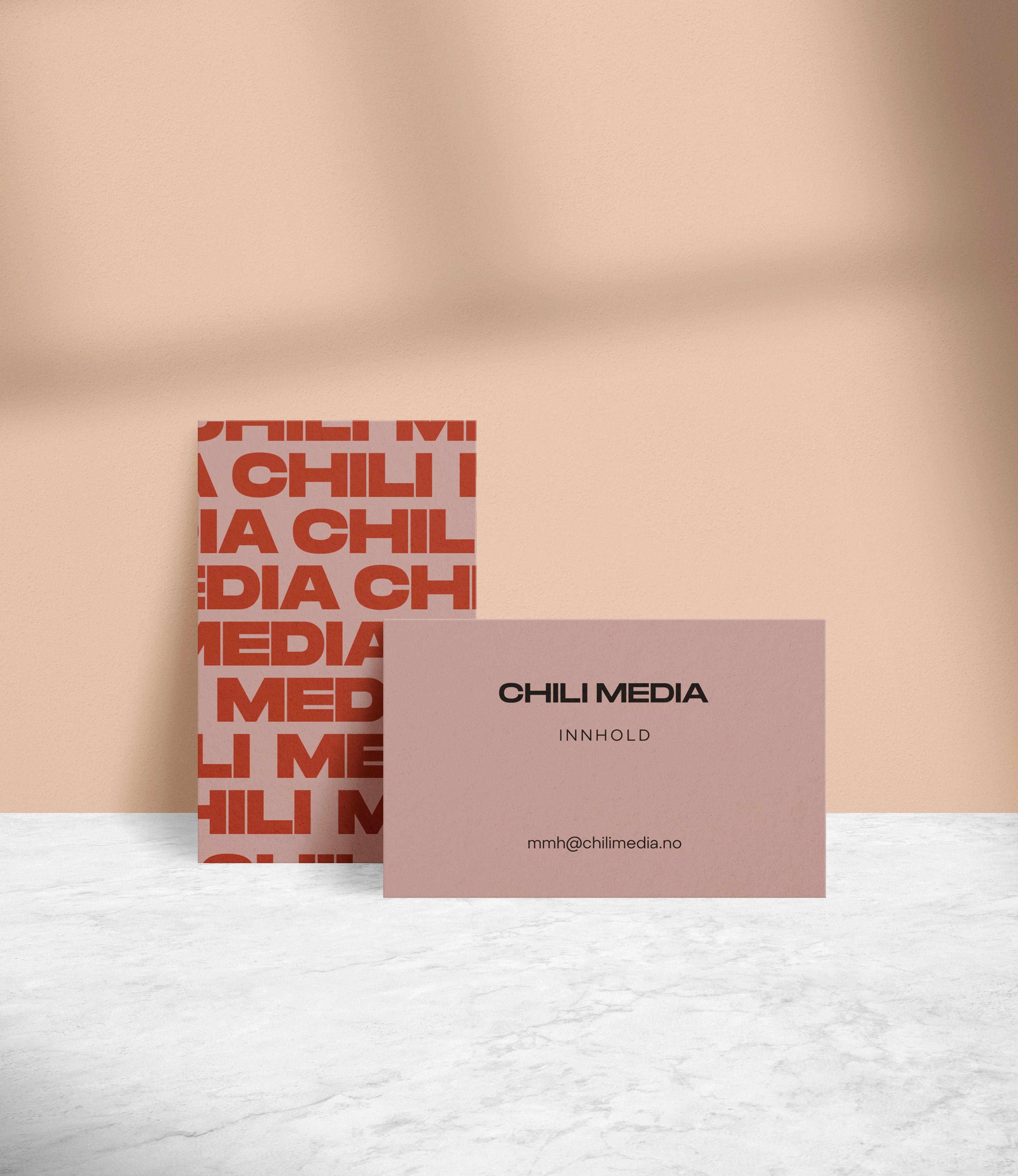 Eksempel på visittkort for Chili Media