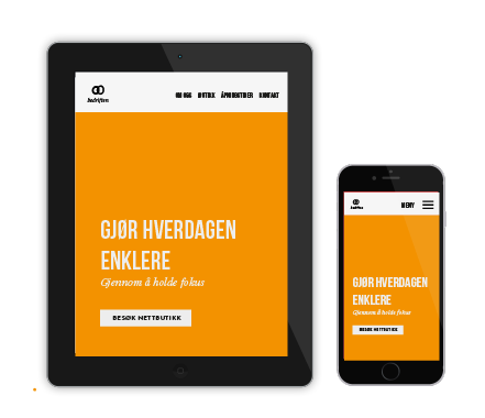 et nettbrett og en mobiltelefon viser begge et nettsted som heter gjør hverdagen enklere
