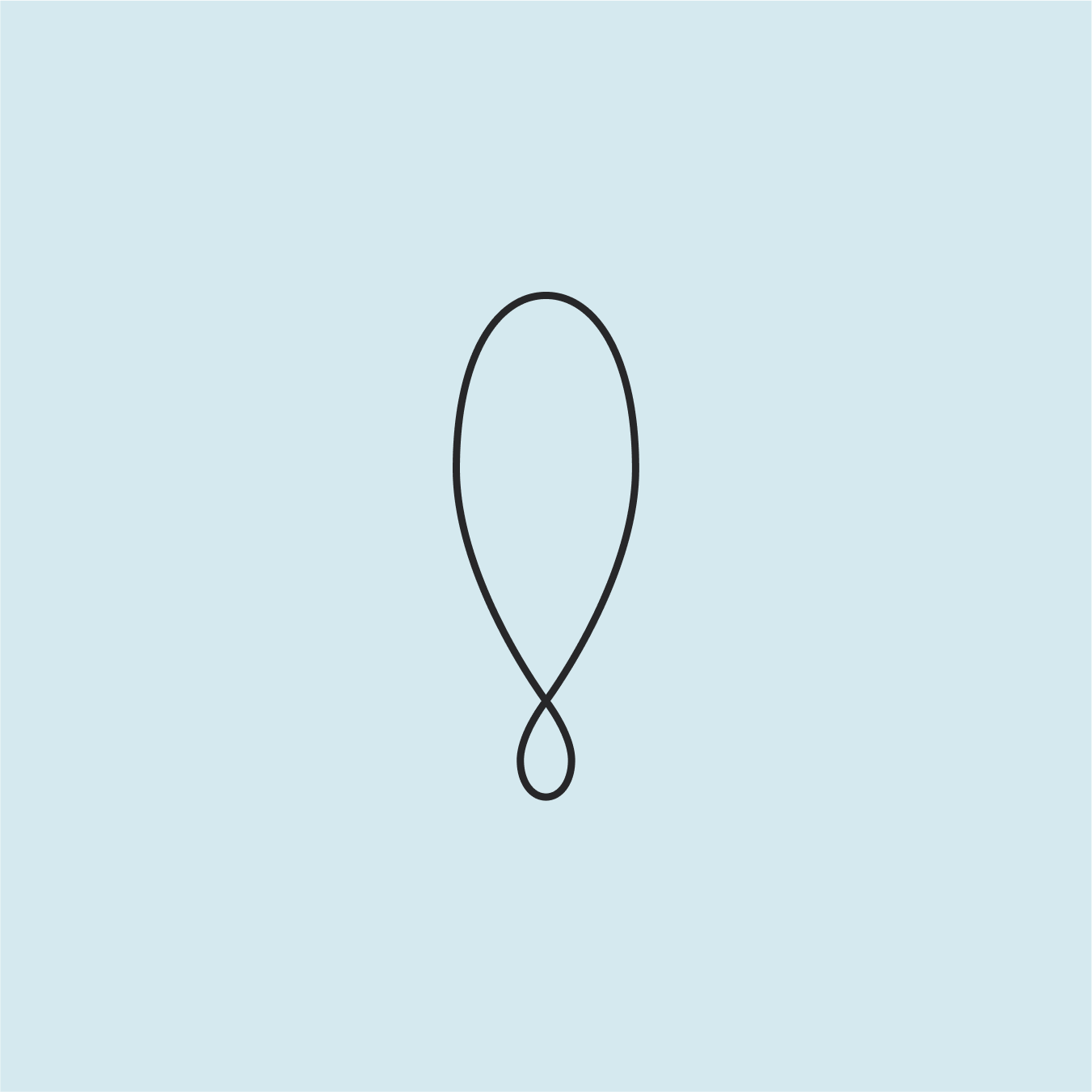 Strek på blå bakgrunn.