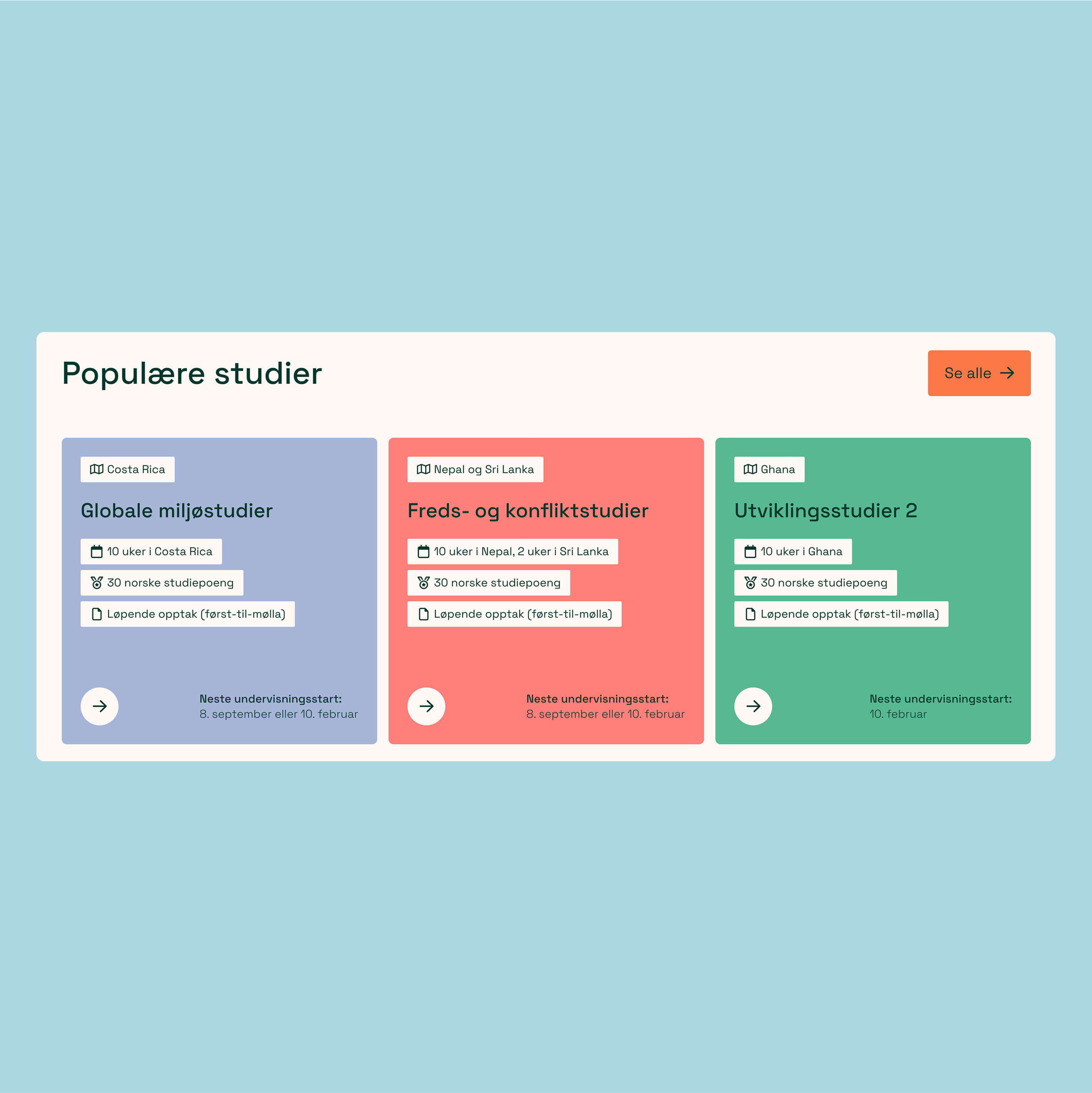 a screenshot of a website that says populare studier