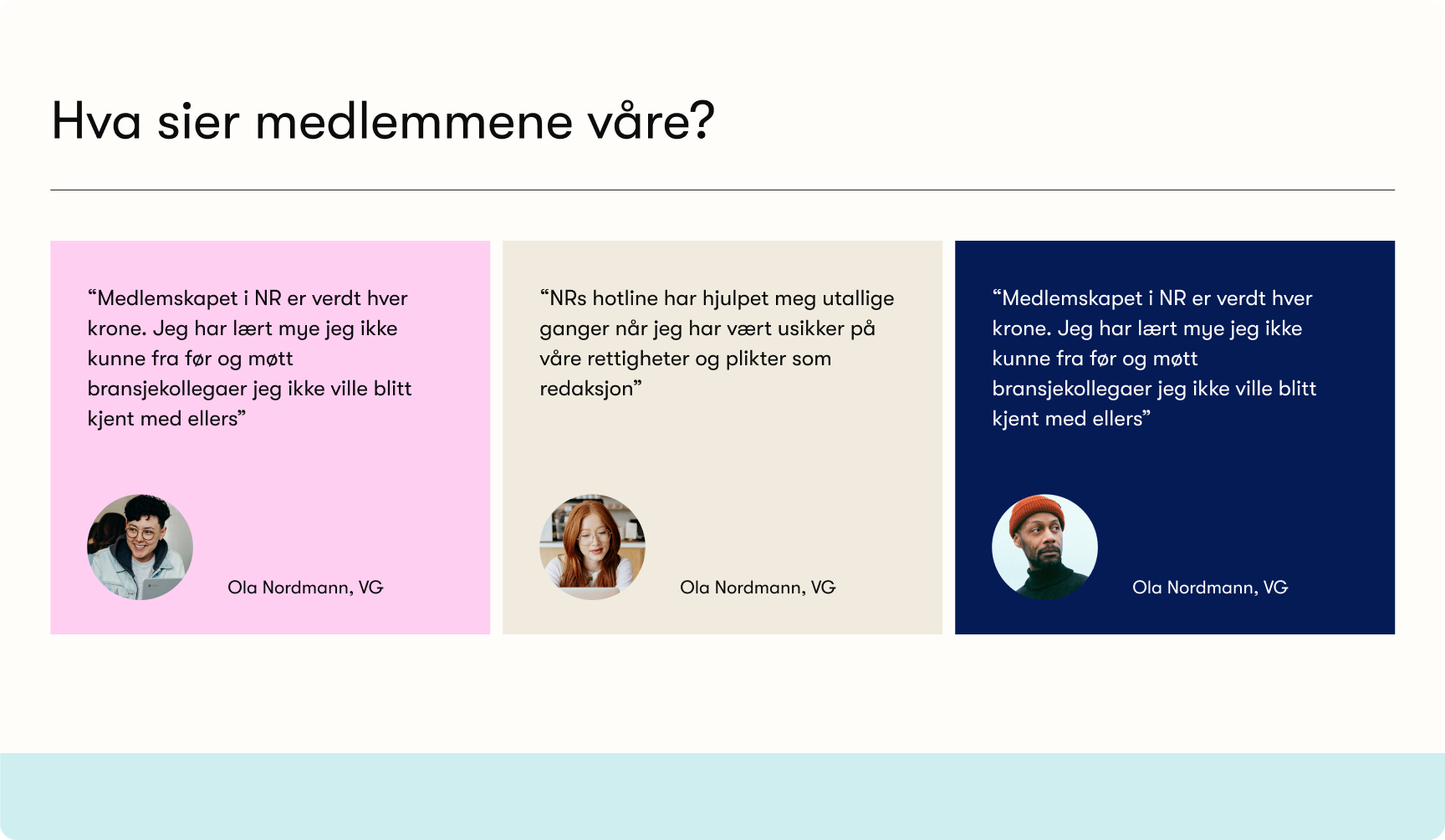a screenshot of a page that says hva sier medlemmene være