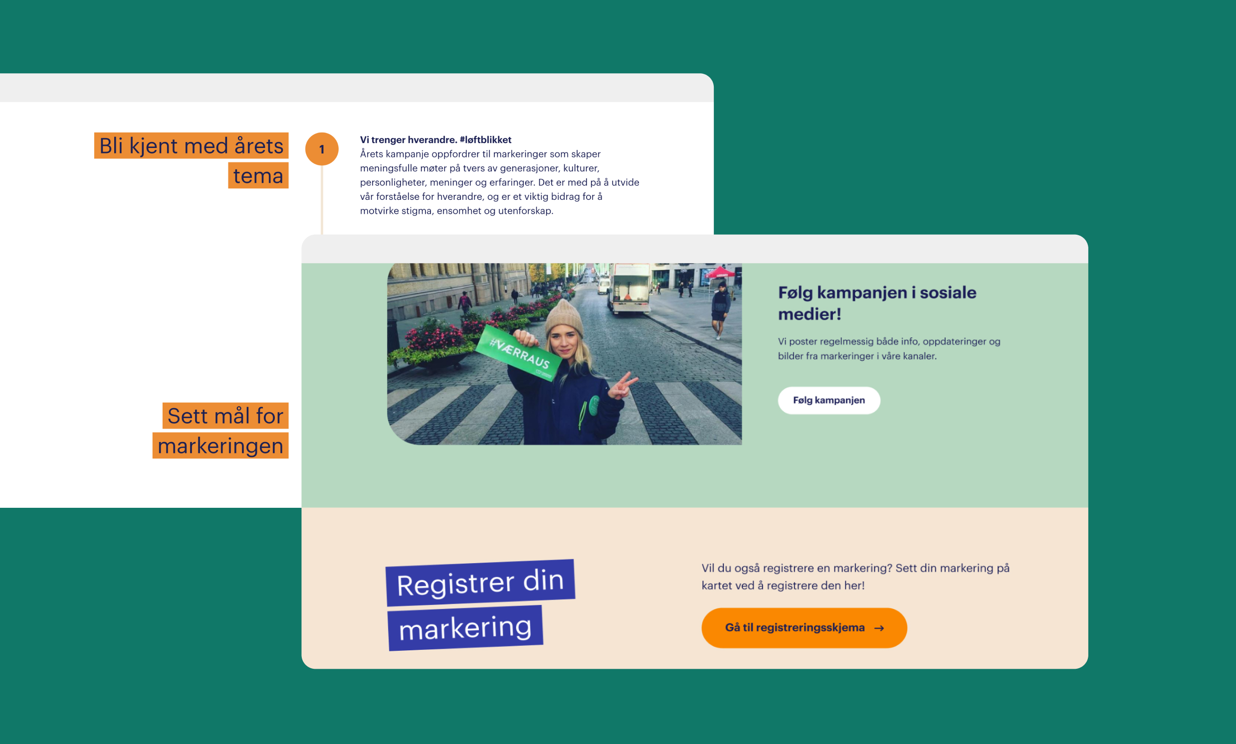 Screenshots av nettsider i harmoniske farger