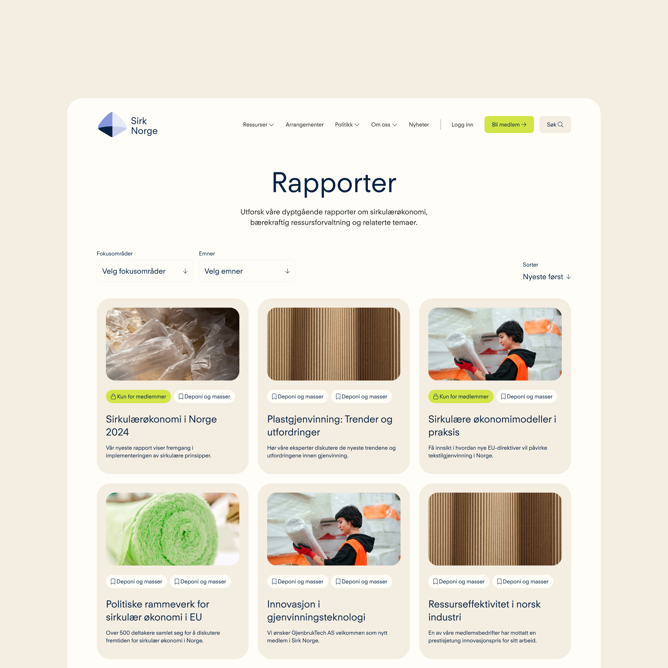 a screenshot of a website called rapporten