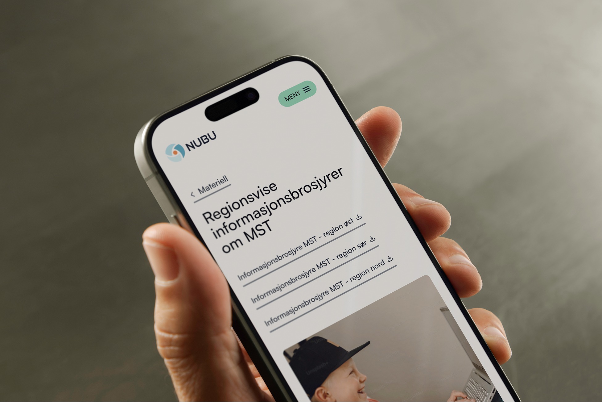 Materiellside for MST med regionsvise informasjonsbrosjyrer som er enkle å laste ned