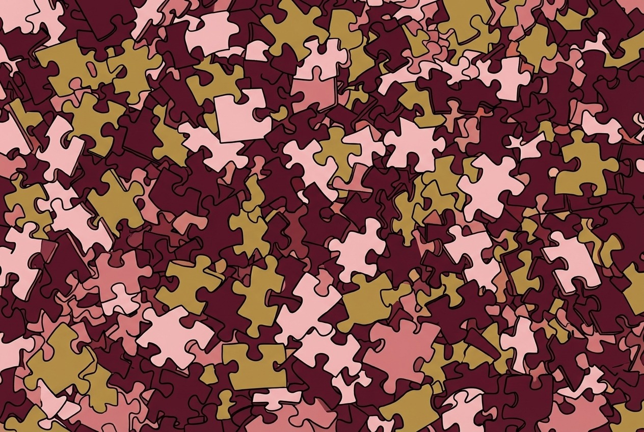 Puslespillbiter som er usammenhengende. 