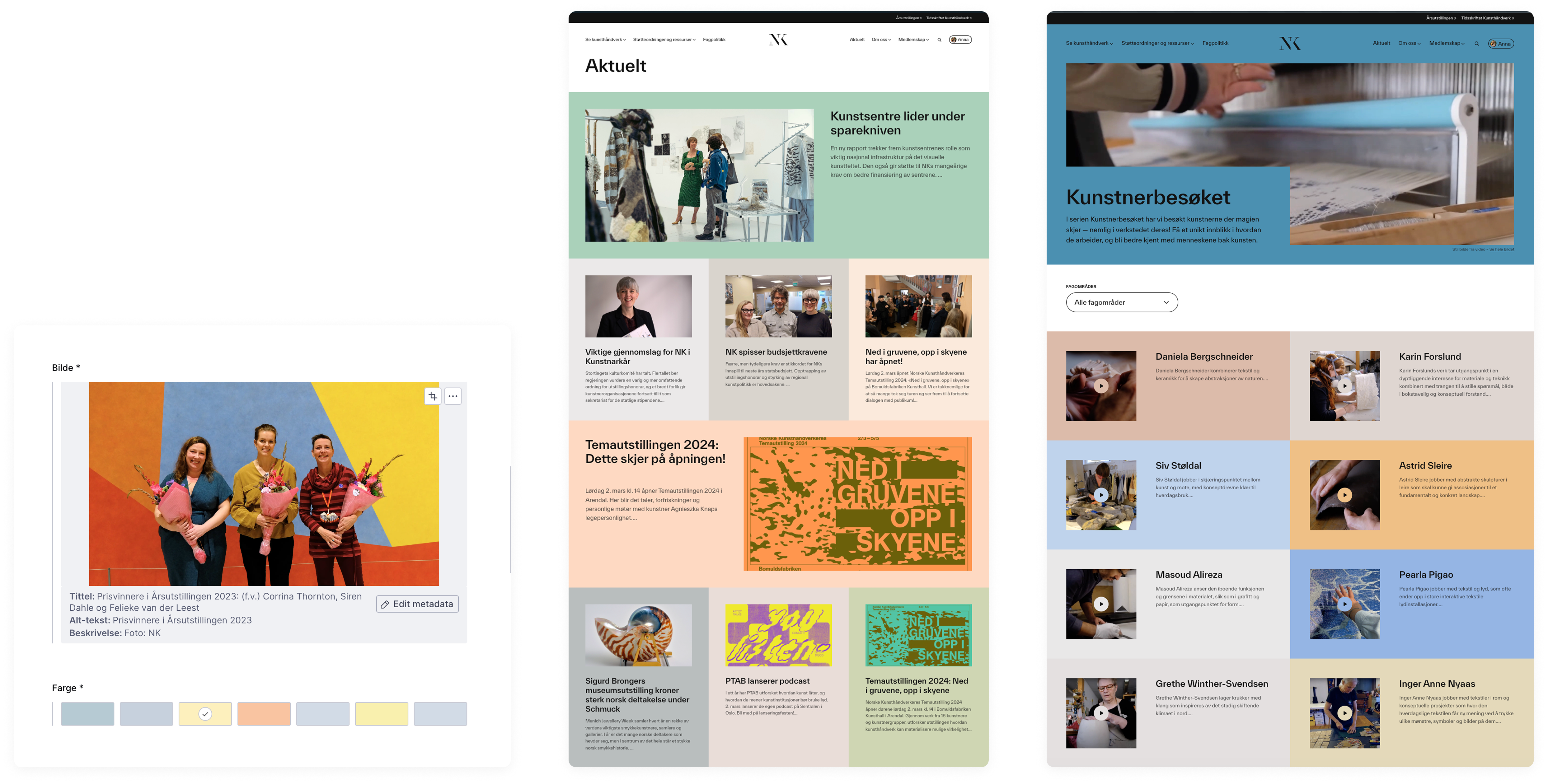 a computer screen displays a website for kunstnerbeskeet