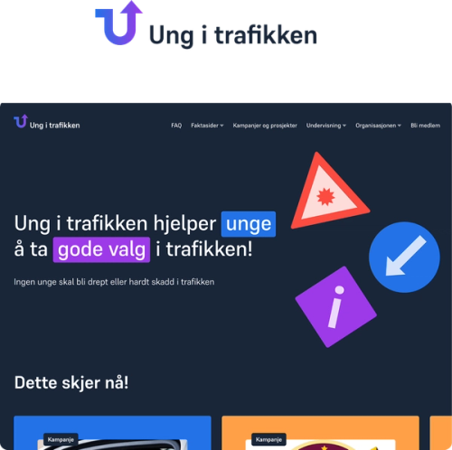 ung i trafikken is the name of the website shown