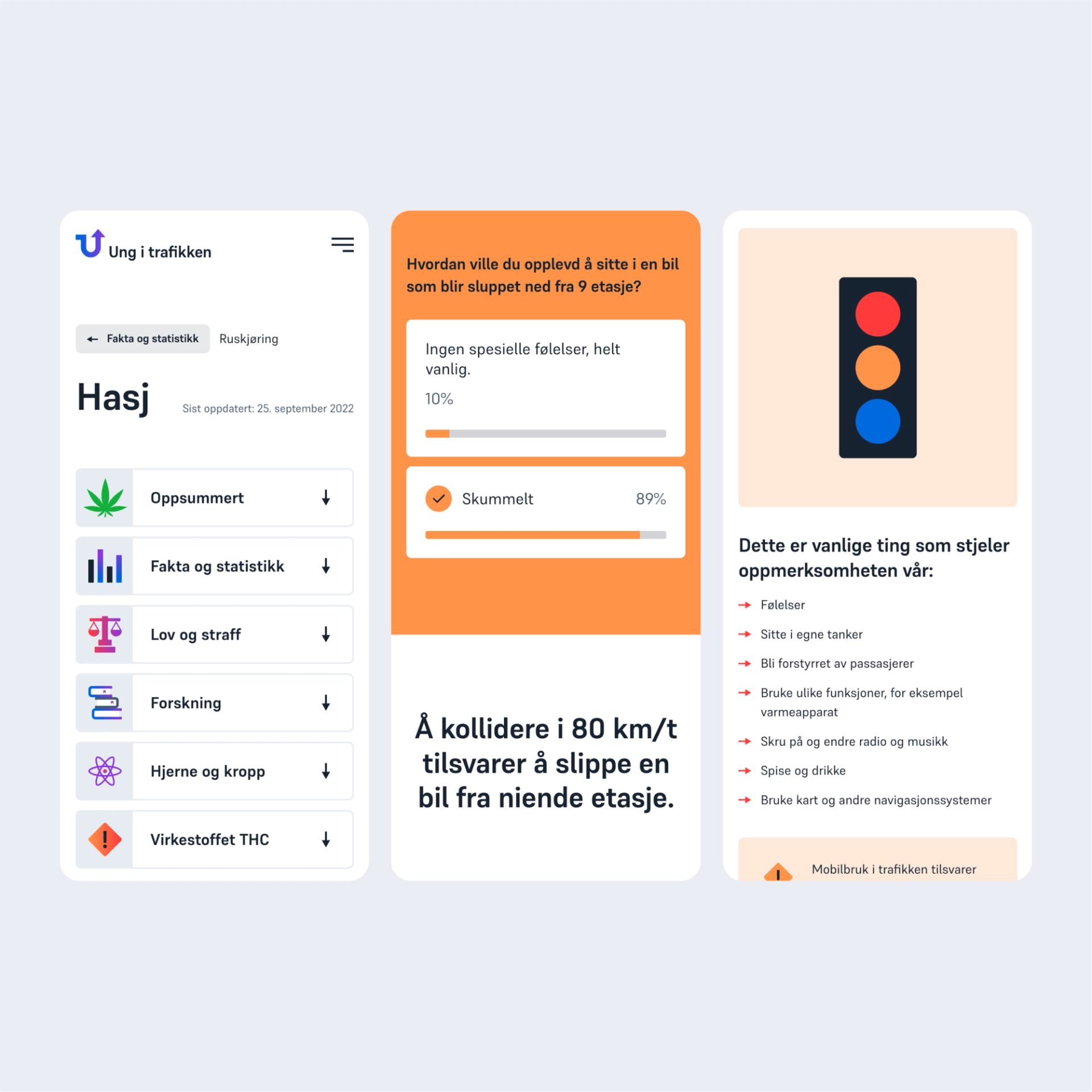 a screenshot of the ung i trafikken website