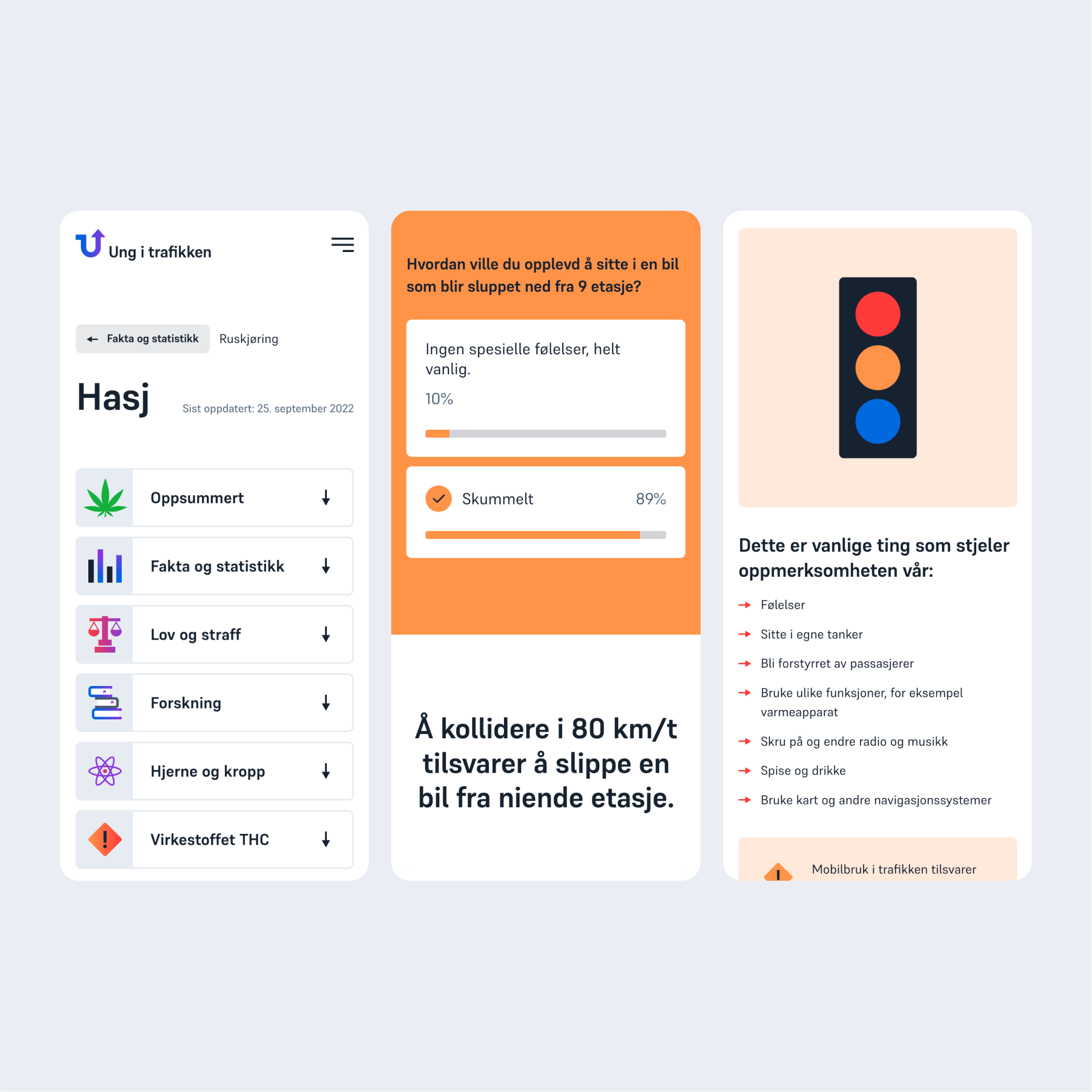 a screenshot of the ung i trafikken website