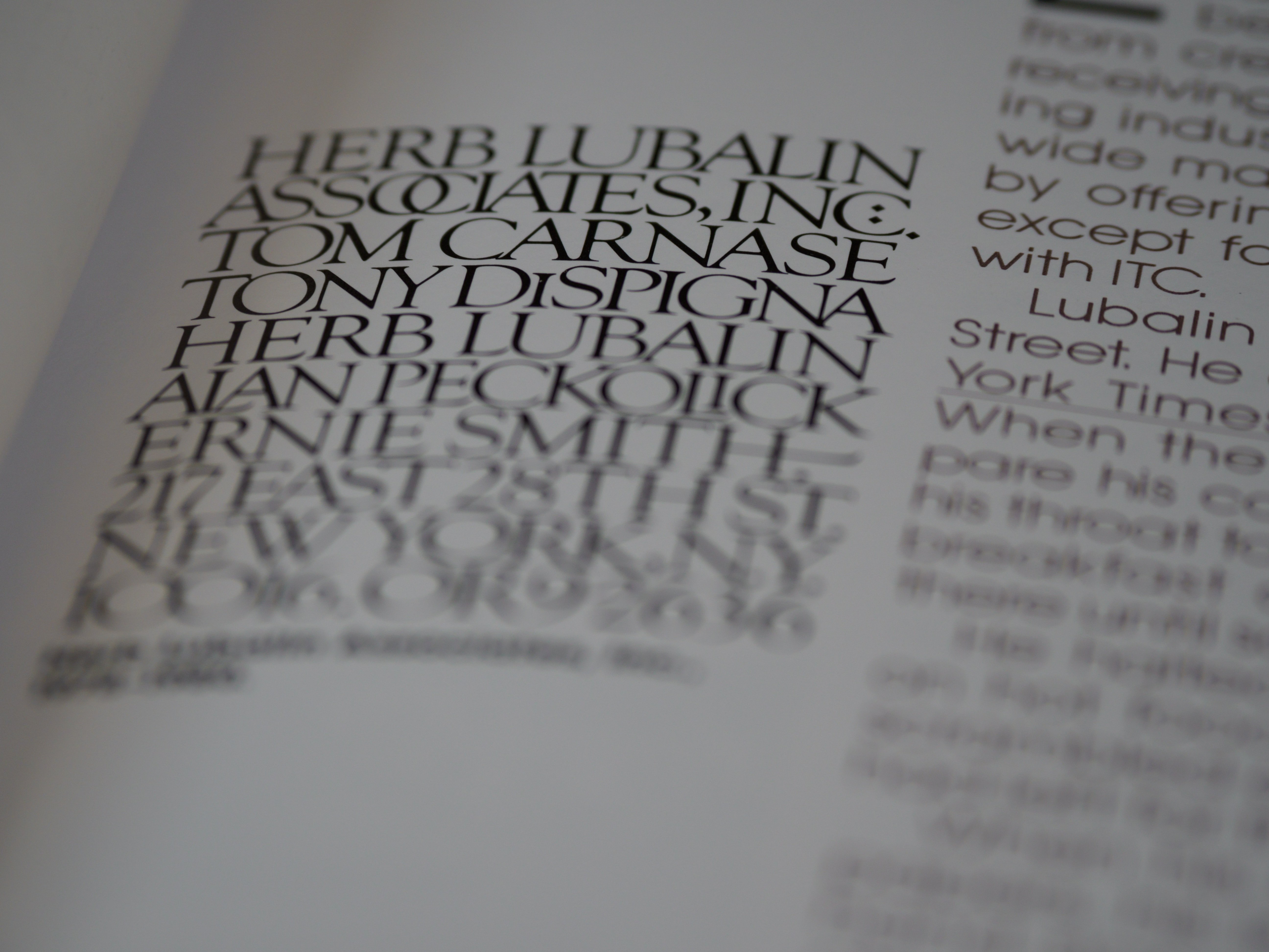 a book is open to a page that says herb lubalin associates inc.