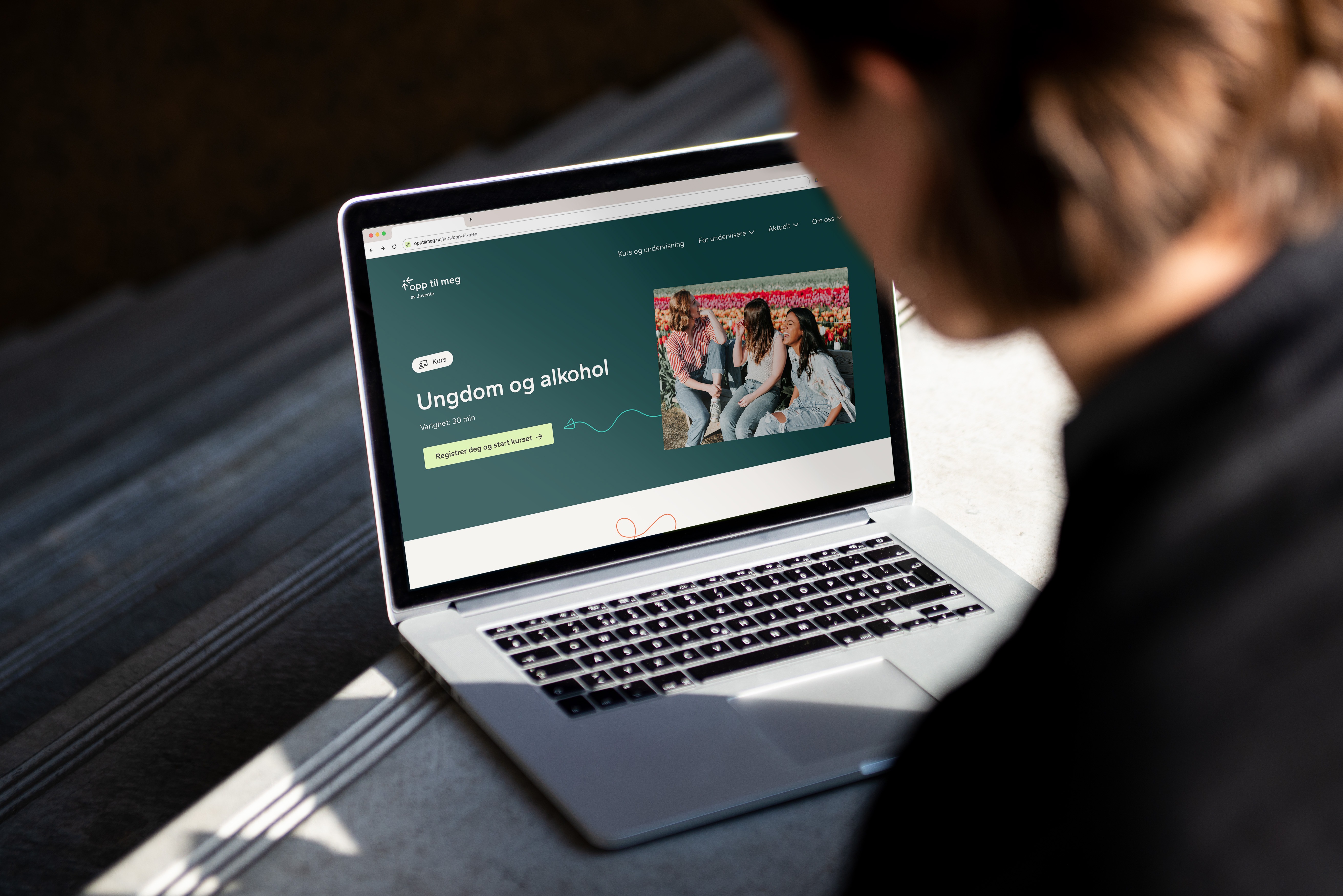 Viser startsiden til kurs der man kan registrere seg for kurset