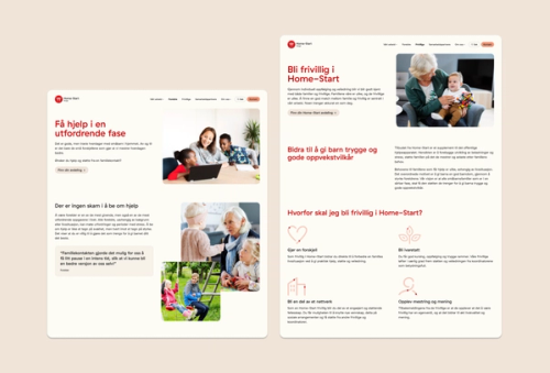 a screenshot of a web page for home-start