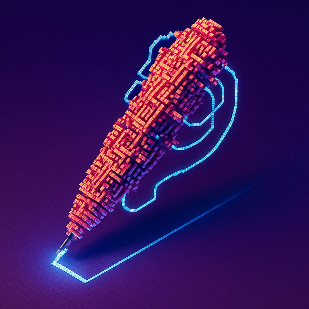 En illustrasjon av en rar Ai-genert penn som skriver. 