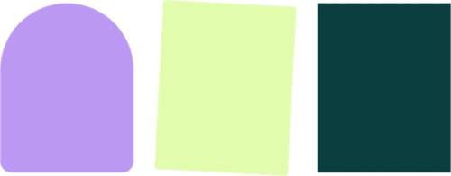 Viser tre ulike former som alle representerer hver sin gren av designløsningen